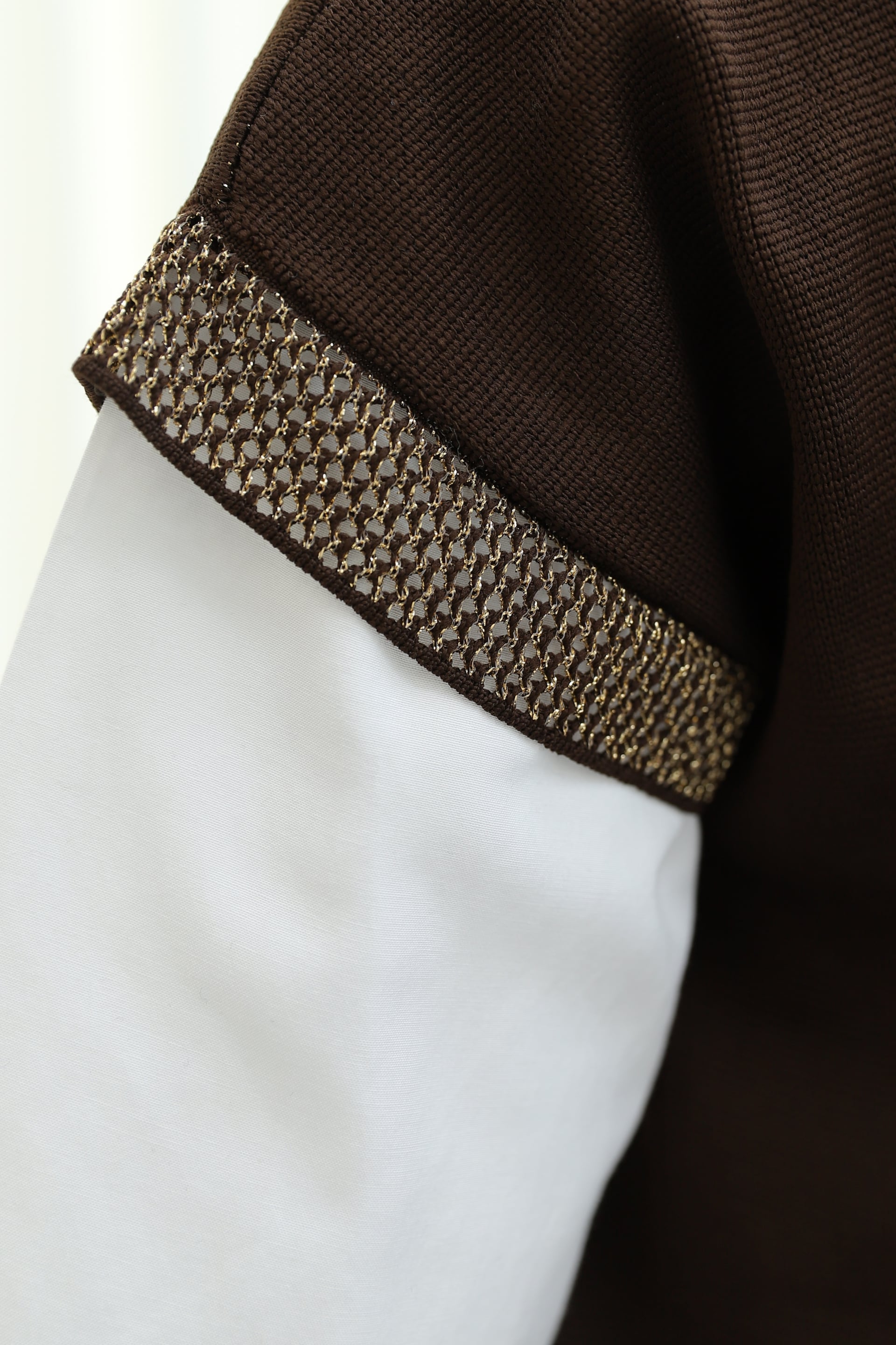Sequin Trim V-Neck Short Sleeve Knit Tunic - Dark Brown - Podyumplus - by Peralane - photo 7