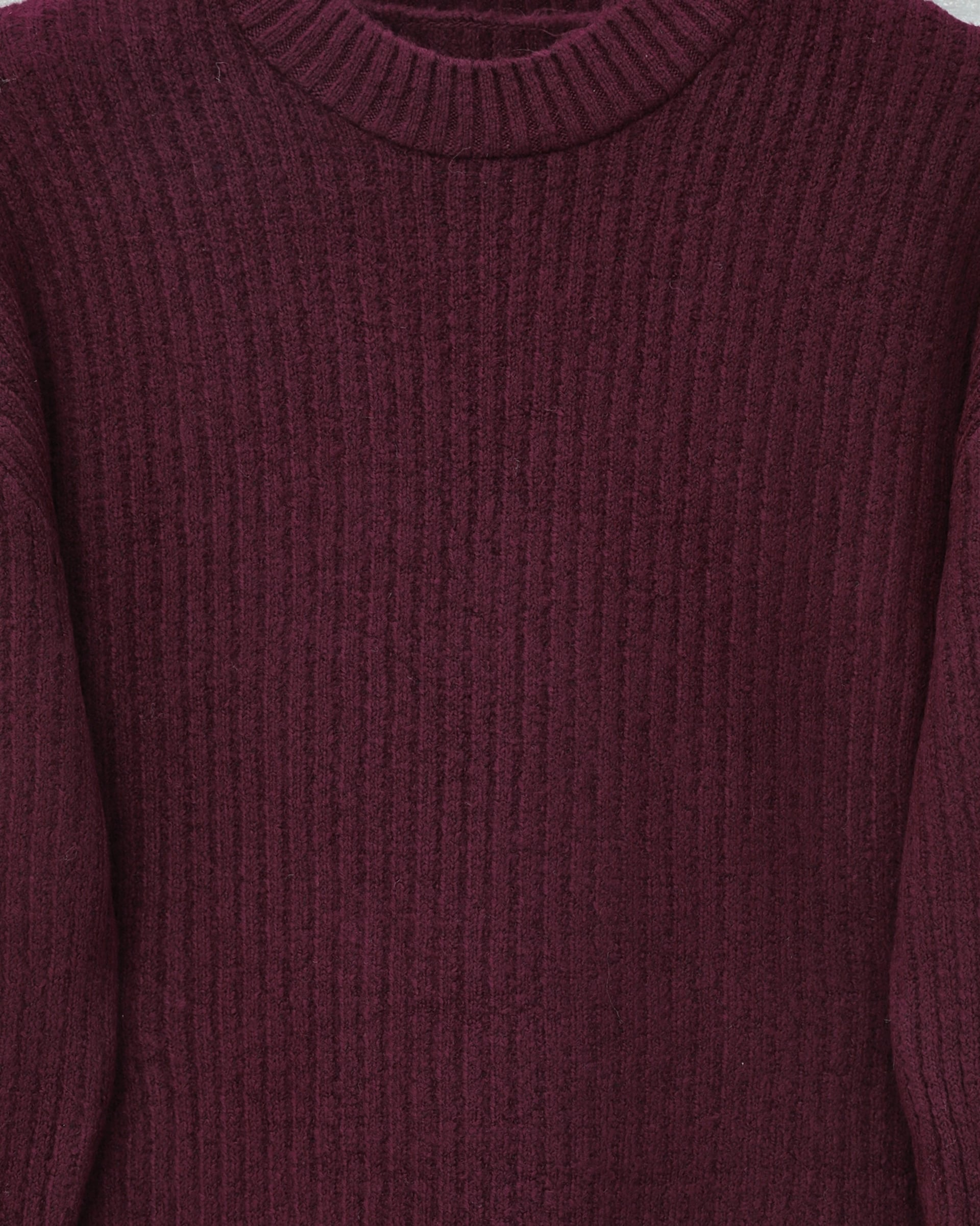 Ribbed Long Tunic Knit Sweater - Burgundy - Podyumplus - by Peralane - photo 4