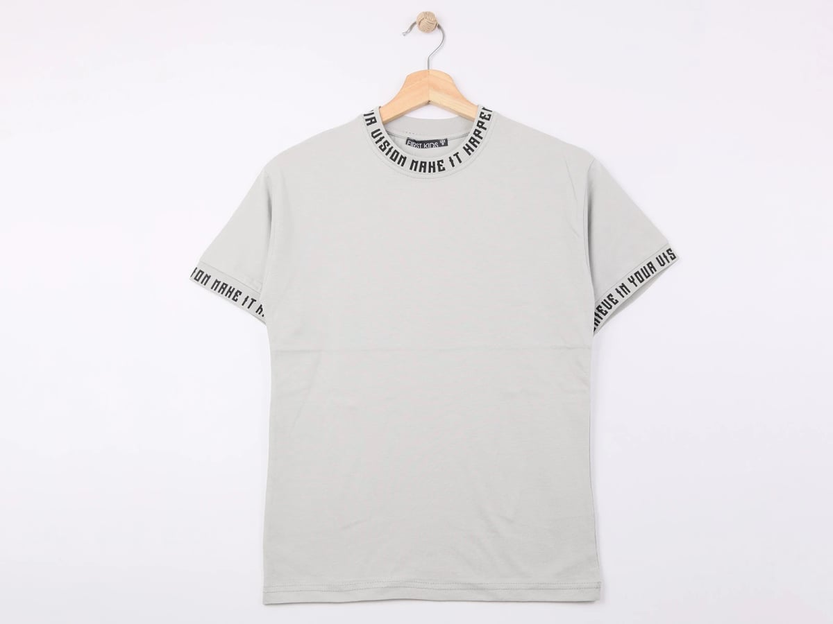 Printed Crew Neck Boys' T-Shirt Pack of 4 - Light Green - First Kids - by Peralane