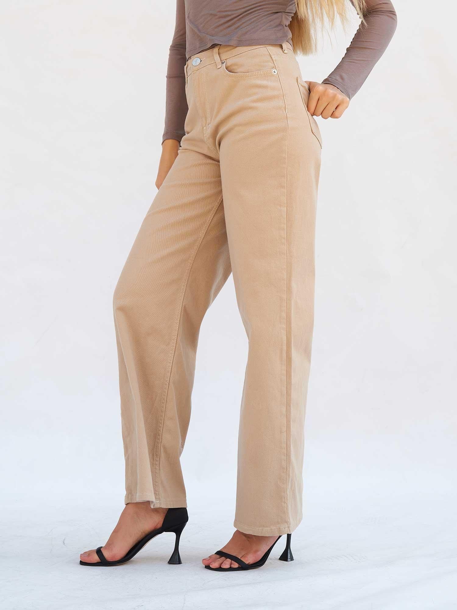 Beige Wide-Leg Palazzo Trousers with Five Pockets - Lefon - by Peralane - photo 5