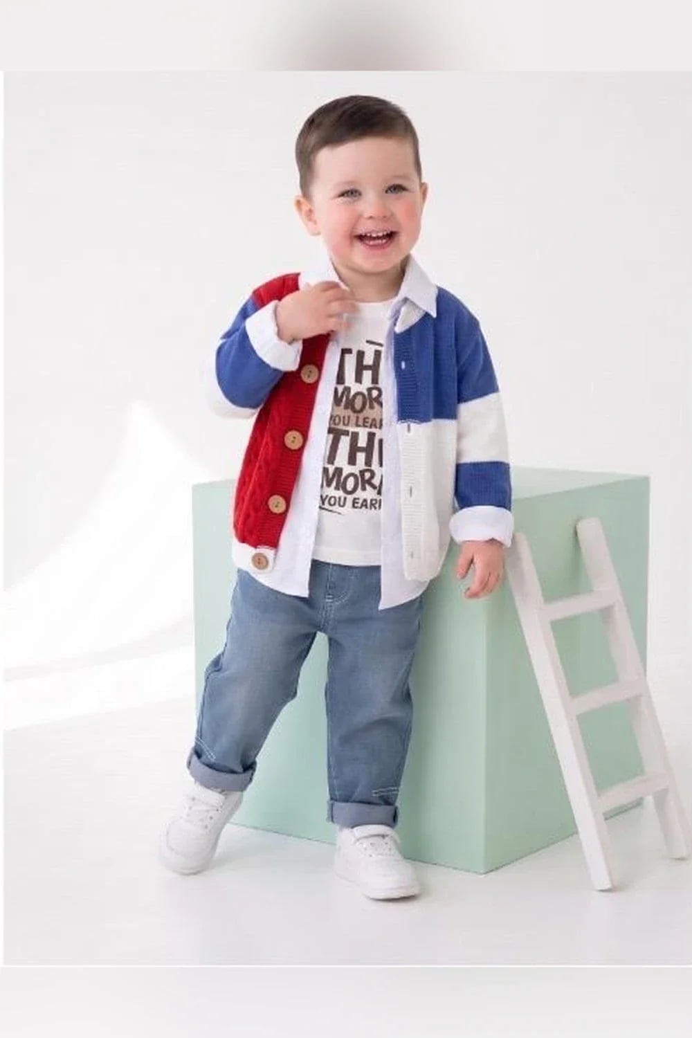 Boys' Color-Block Knit Cardigan Set with Shirt and T-Shirt - Pack of 4 - Has Bereket - by Peralane