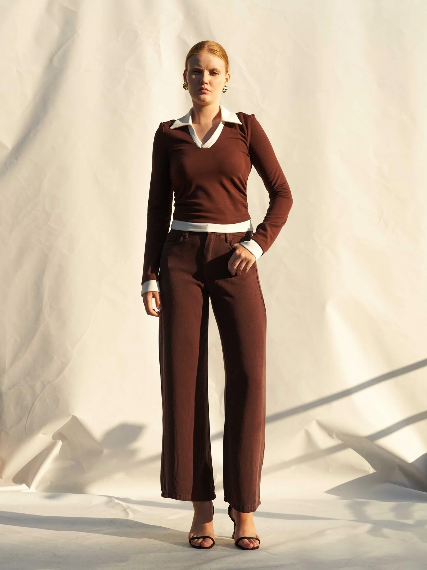 Contrast Collar Knit Blouse - Lefon - by Peralane - photo 2
