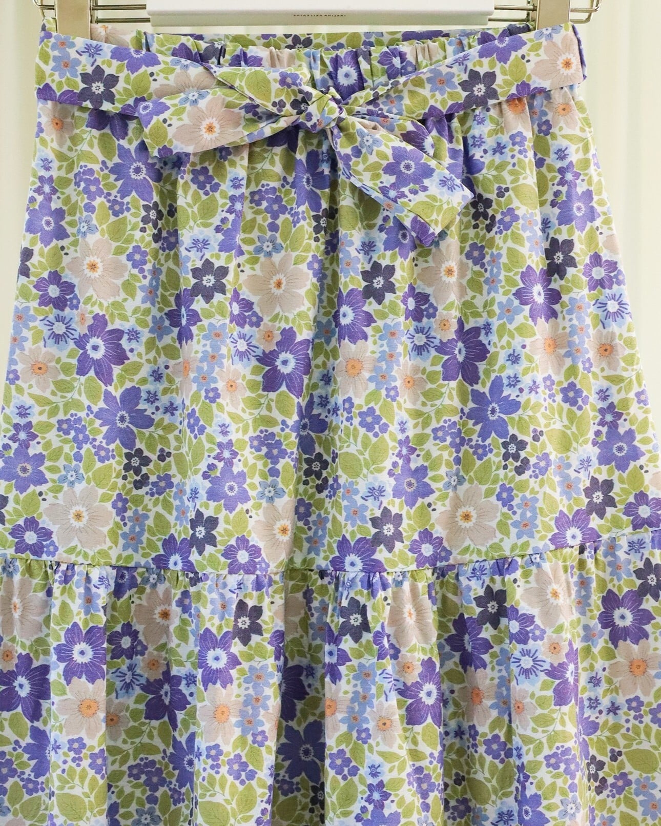 Floral Tiered Maxi Skirt with Belt - Purple - Podyumplus - by Peralane - photo 7