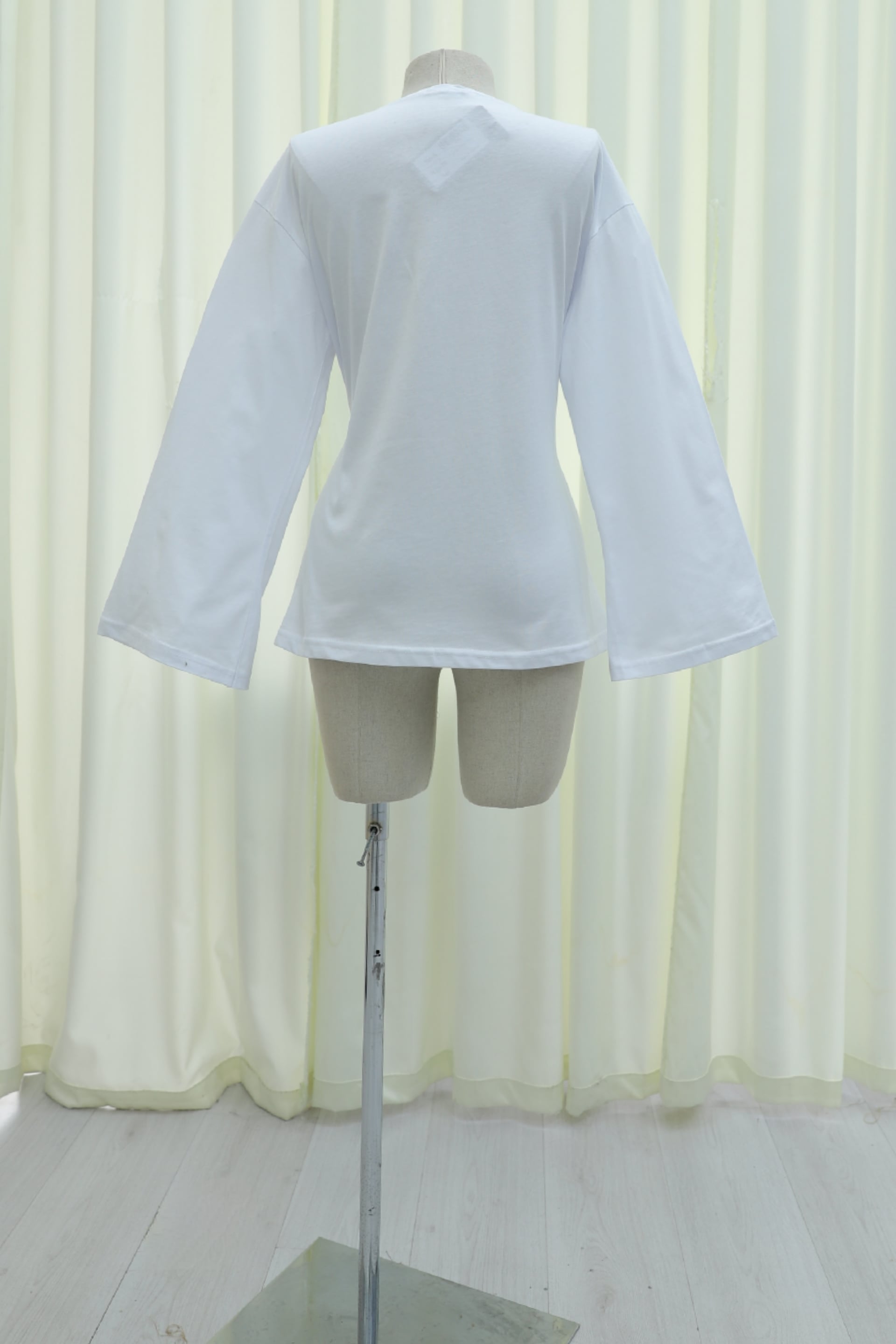Tie Waist Side Slit Jersey Tunic - White - Podyumplus - by Peralane - photo 11