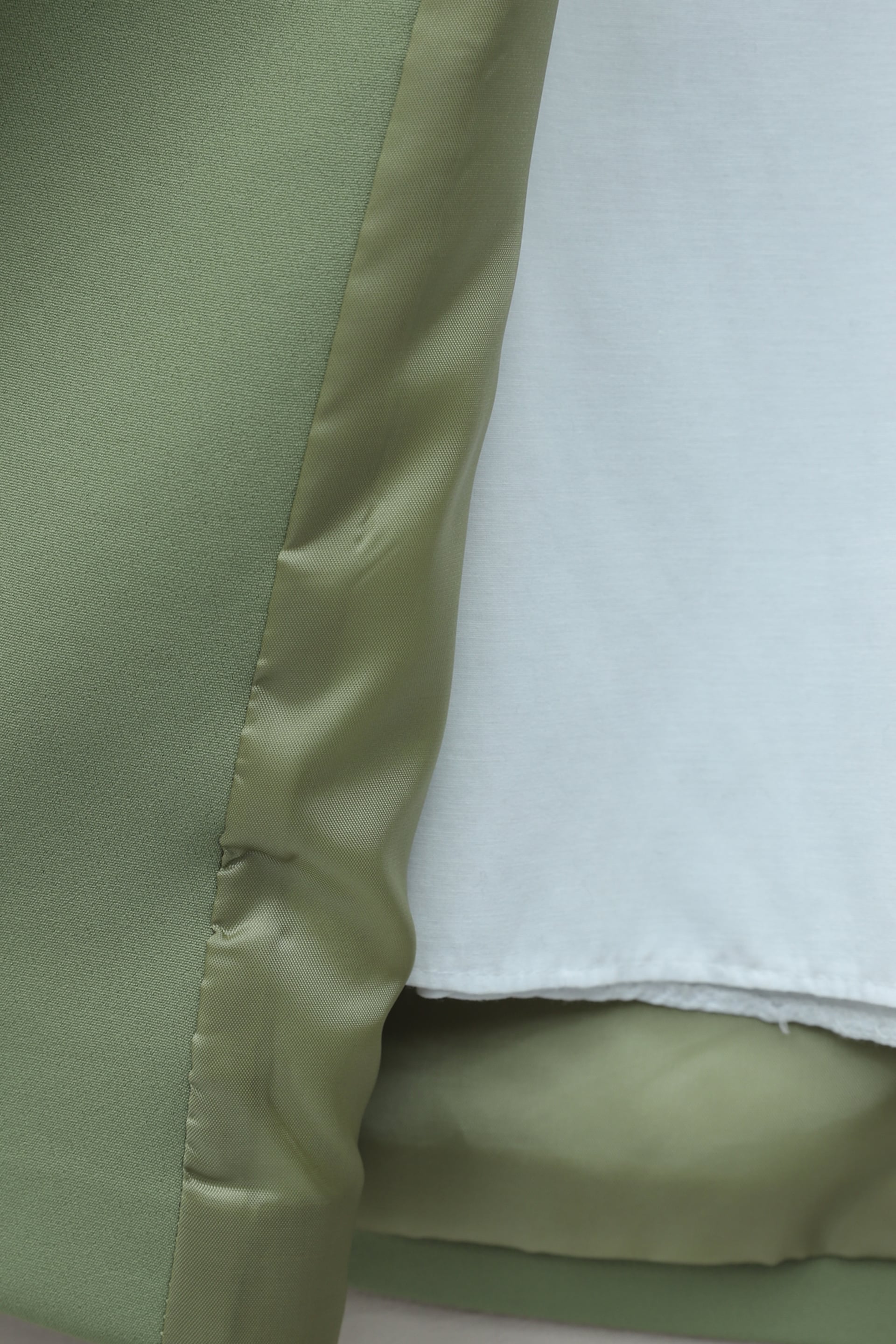 Side-Laced Back-Slit Lined Double Crepe Jacket - Sage Green - Podyumplus - by Peralane - photo 9