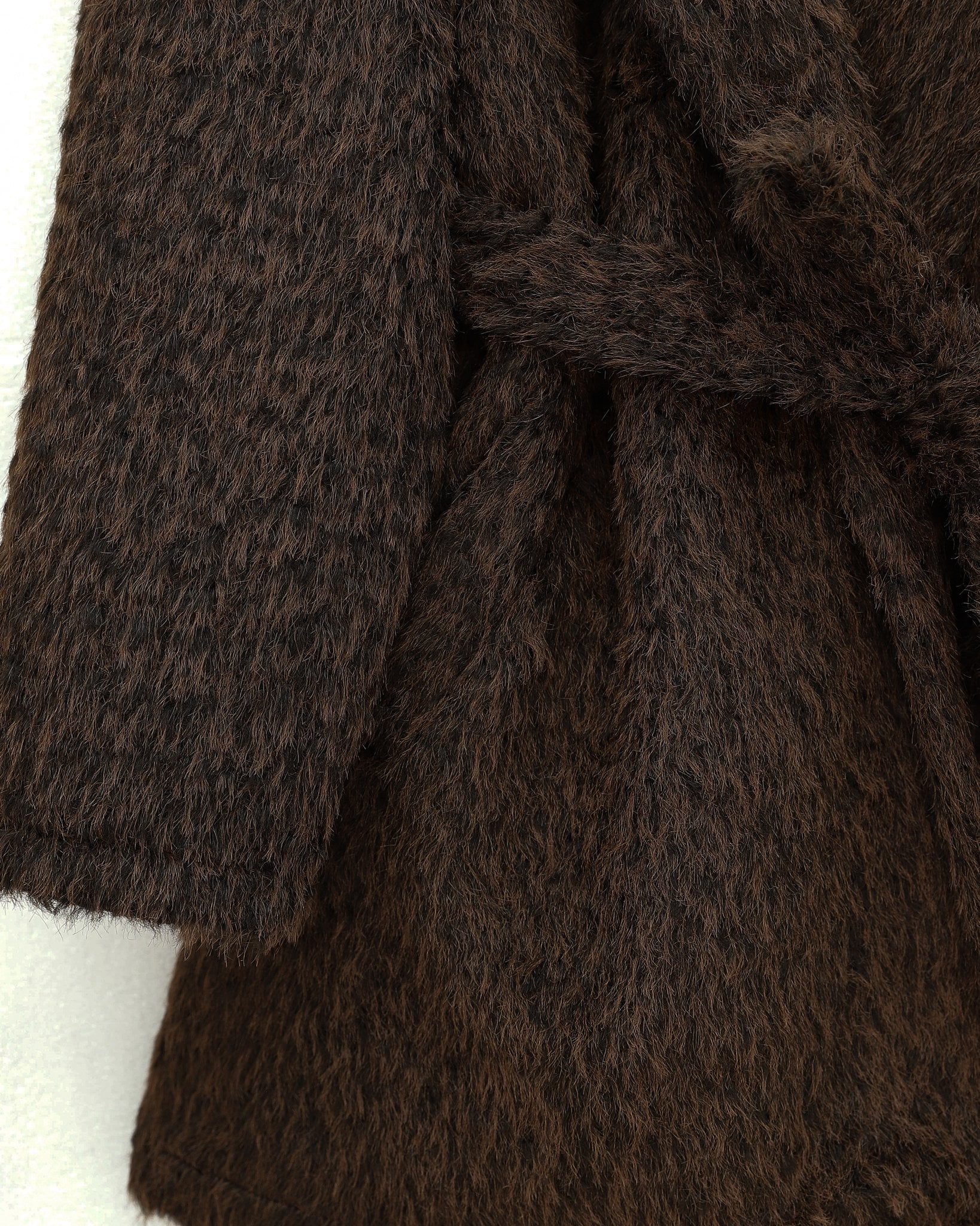 Belted Faux Fur Coat with Pockets - Dark Brown - Podyumplus - by Peralane - photo 8