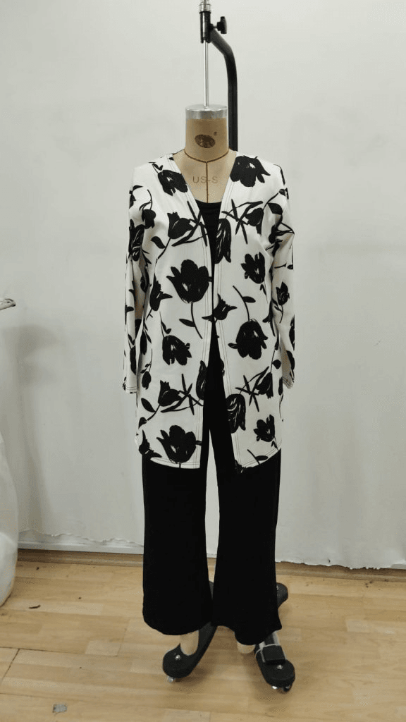 Women's Long-Sleeve Open-Front Modal Cardigan, Sleeveless Viscose Two-Thread Blouse and Trousers Three-Piece Set - Janes - by Peralane - photo 4
