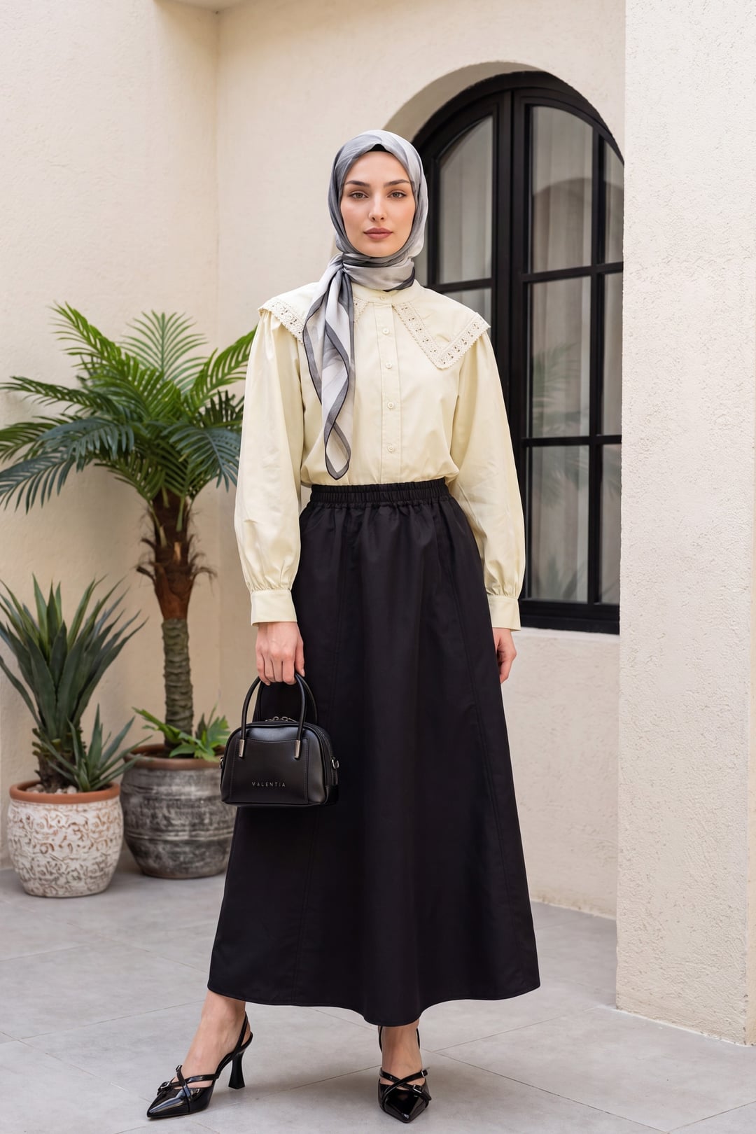 Black Elasticated Waist Parachute Skirt with Pockets - Podyumplus - by Peralane - photo 5