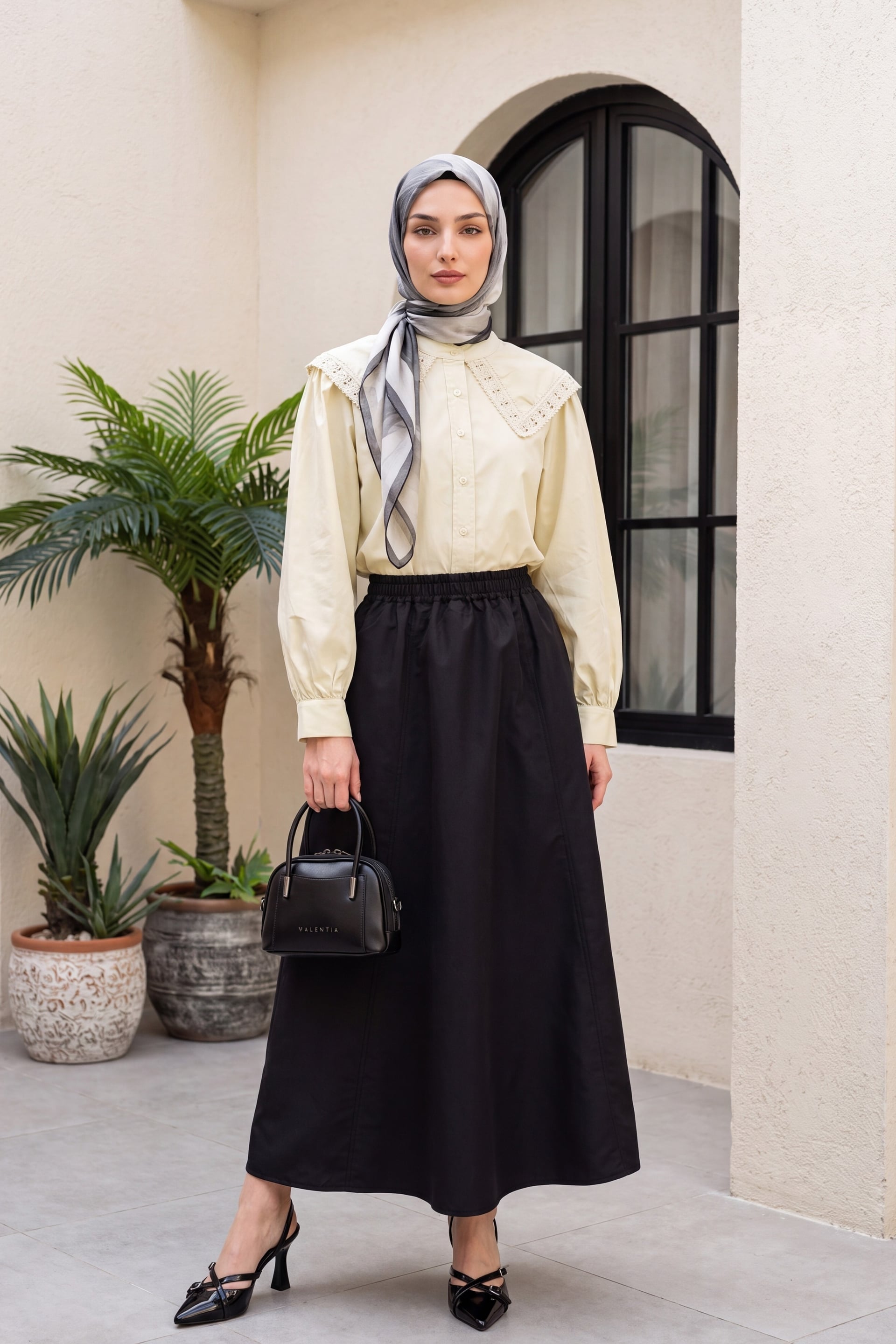 Black Elasticated Waist Parachute Skirt with Pockets - Podyumplus - by Peralane - photo 5