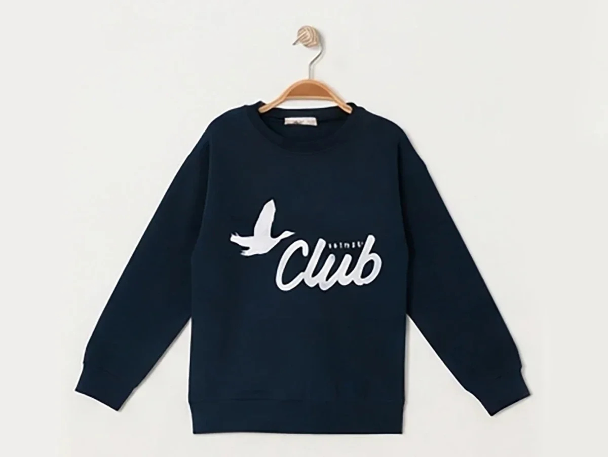 Boys' Printed Navy Blue Crew Neck Sweatshirt - Pack of 4 - Ruhat Kids - by Peralane