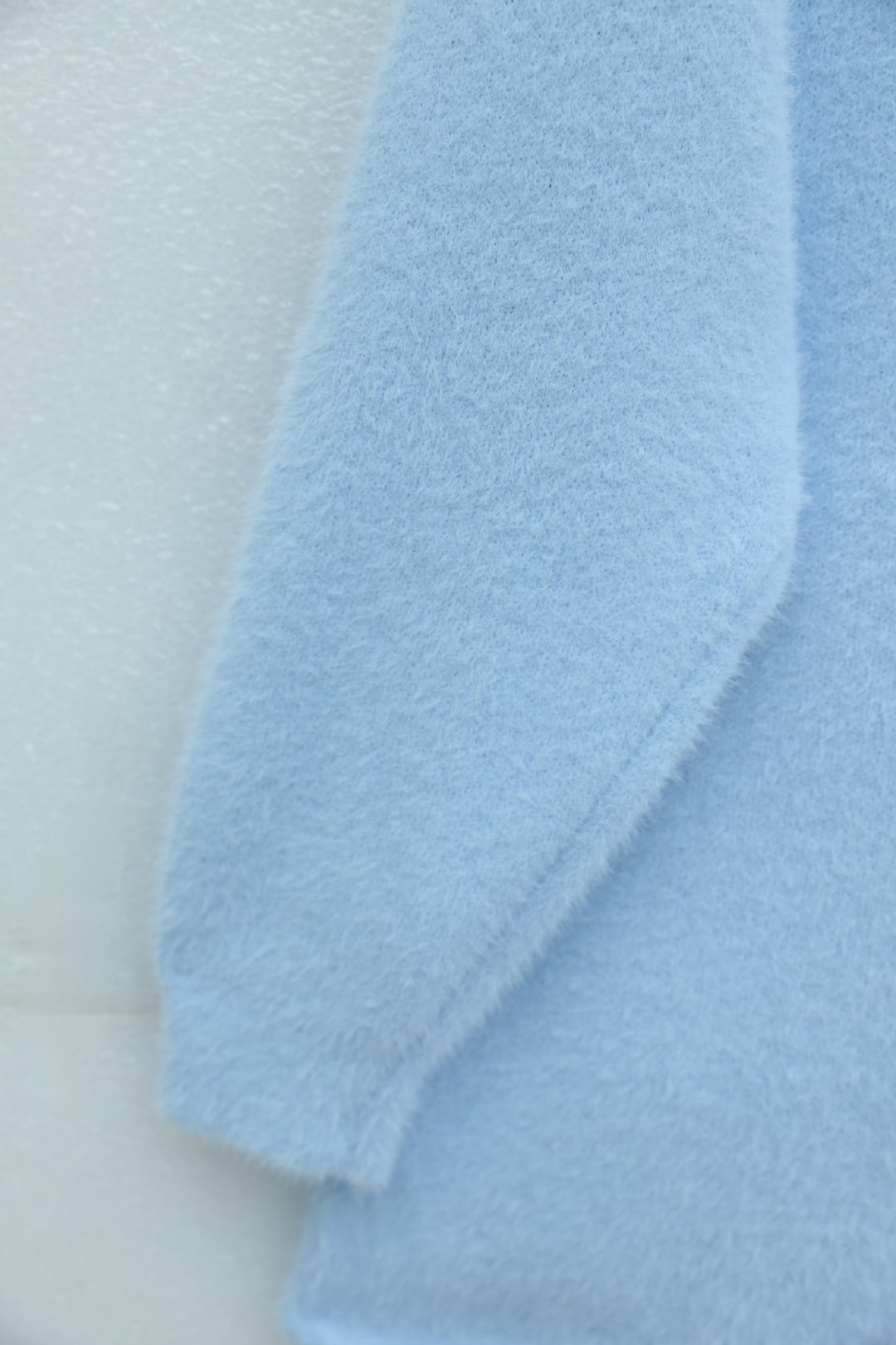 Button-Front Faux Fur Cardigan in Light Blue - Podyumplus - by Peralane - photo 5