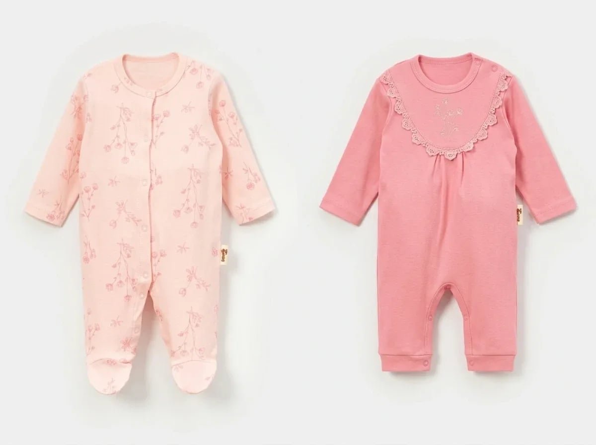 Floral Embroidered Baby Romper 2-Piece Set - Vovido - by Peralane