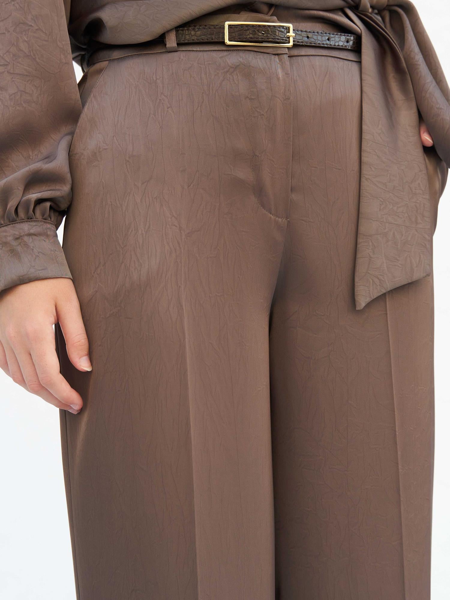 Women's Wrap Blouse and Wide-Leg Trouser Set in Taupe - Lefon - by Peralane - photo 9