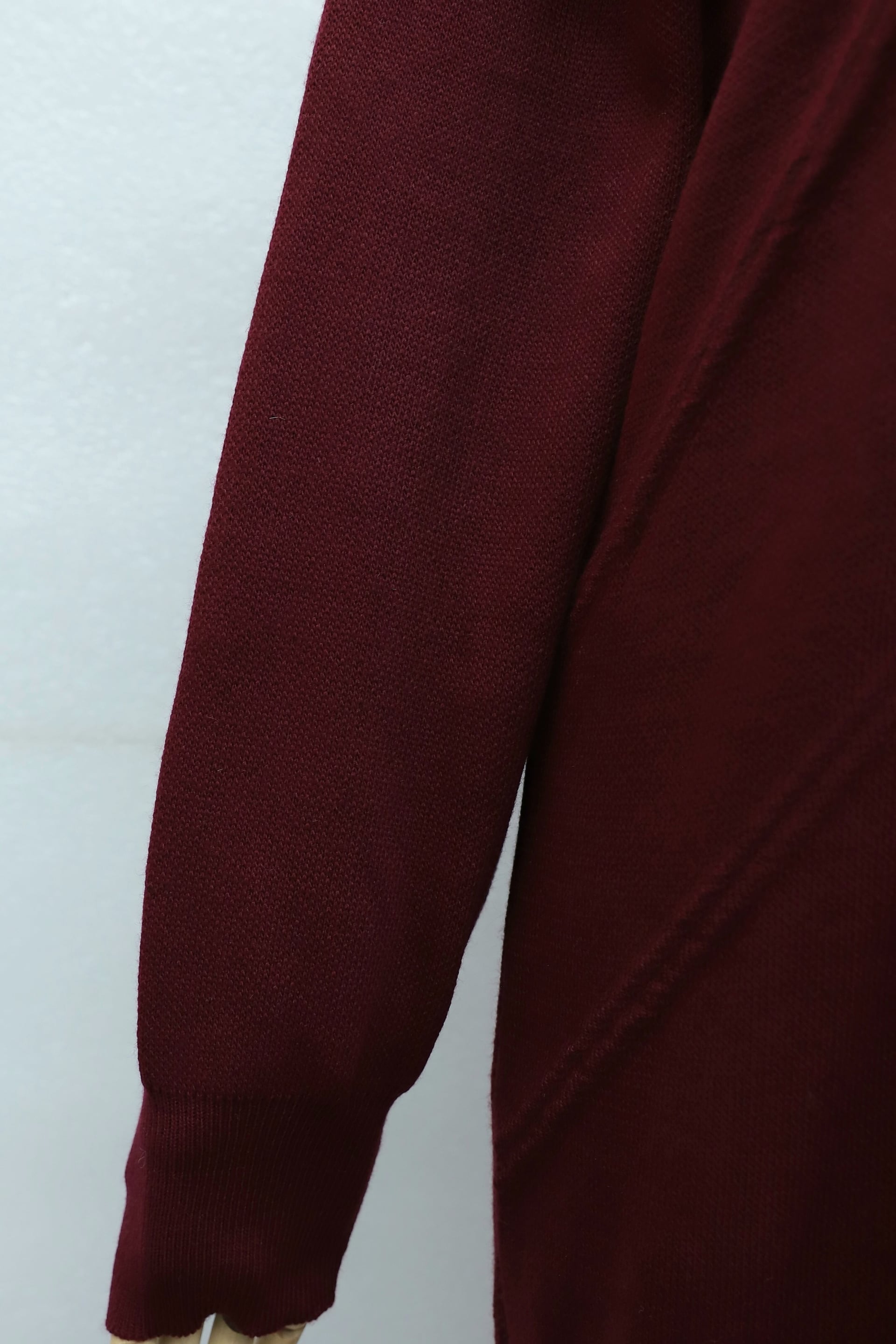Beaded Patterned Knit Dress with Pearl and Stone Details - Burgundy - Podyumplus - by Peralane - photo 6