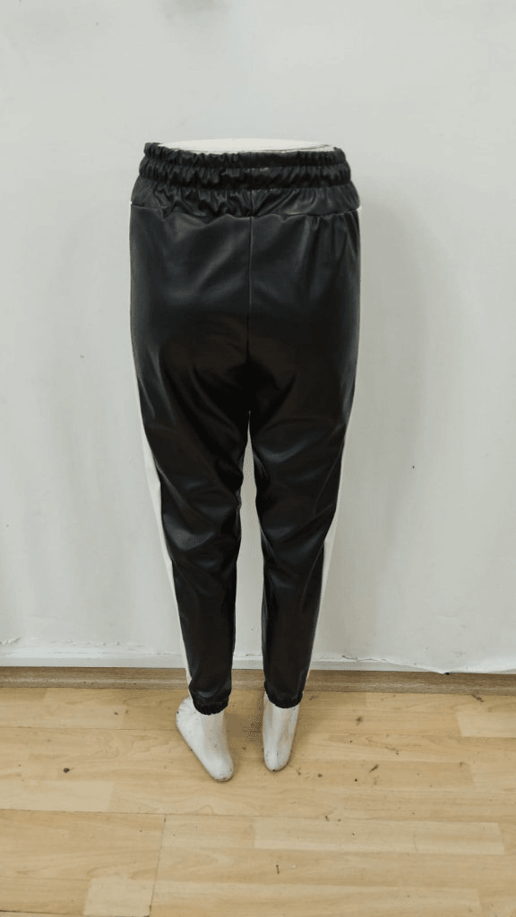 Women's High-Waist Elasticated Side-Stripe Faux Leather Trousers - Janes - by Peralane - photo 6