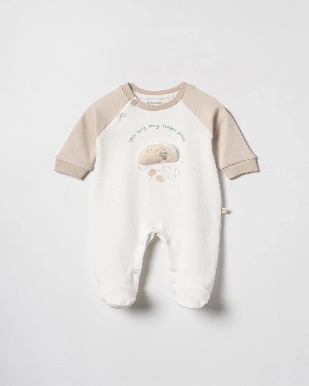 Footed Sleepsuit with Sun Applique - 5352 - Ciccimbaby - by Peralane