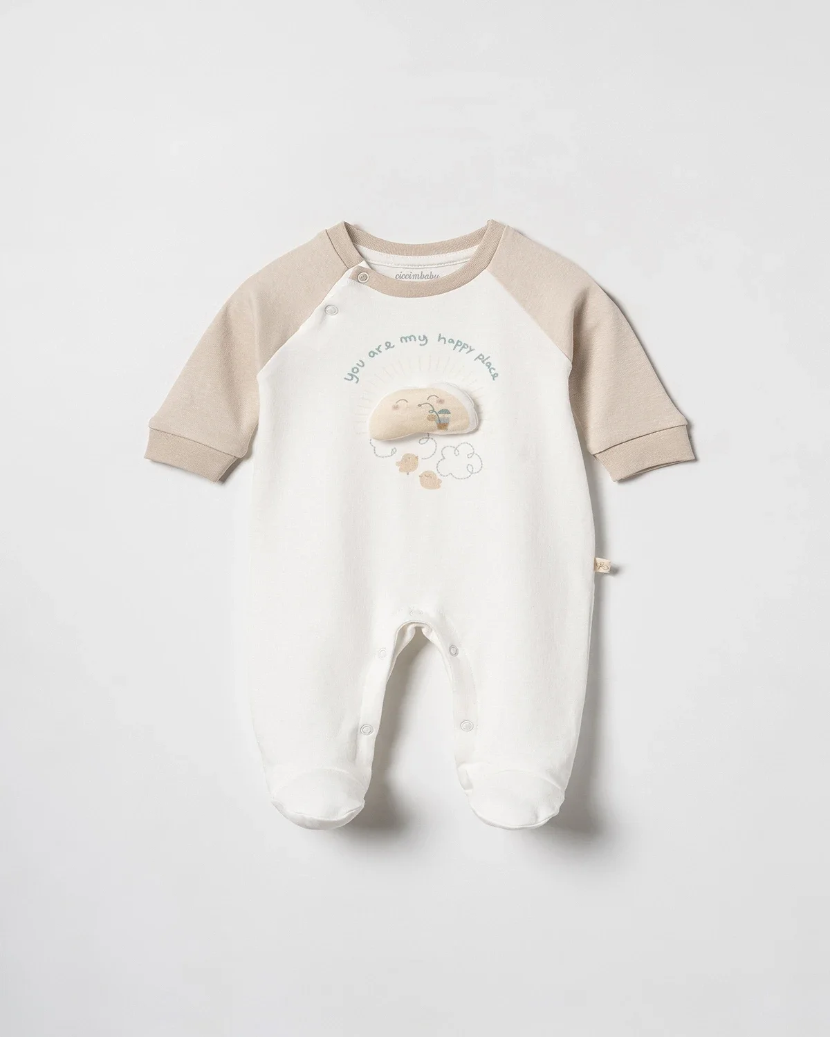 Footed Sleepsuit with Sun Applique - 5352 - Ciccimbaby - by Peralane