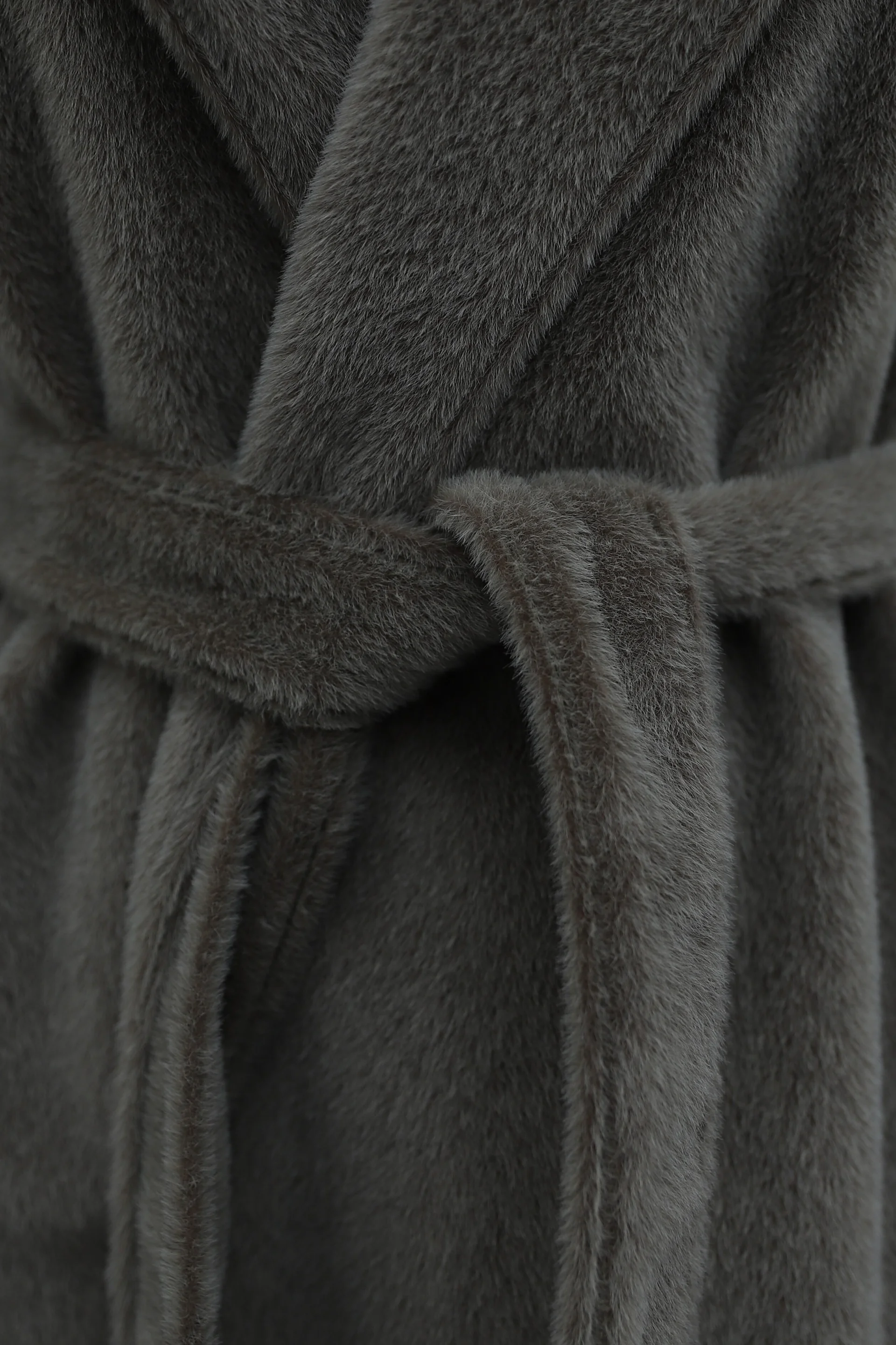 Shawl Collar Ribbed Sleeve Lined Faux Fur Cardigan - Mink - Podyumplus - by Peralane - photo 7