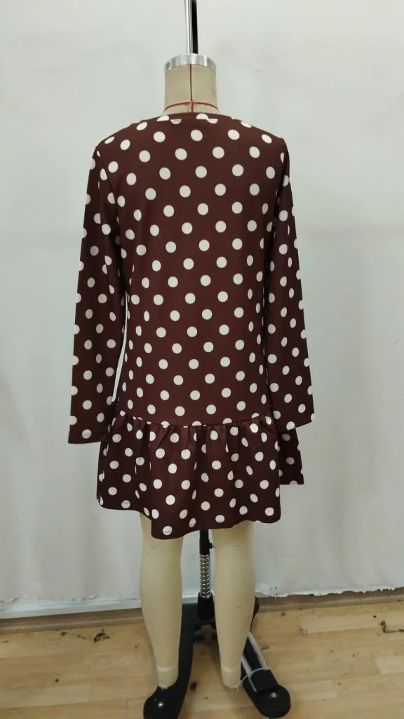 Women's Long Sleeve Polka Dot Modal Dress - Janes - by Peralane - photo 7