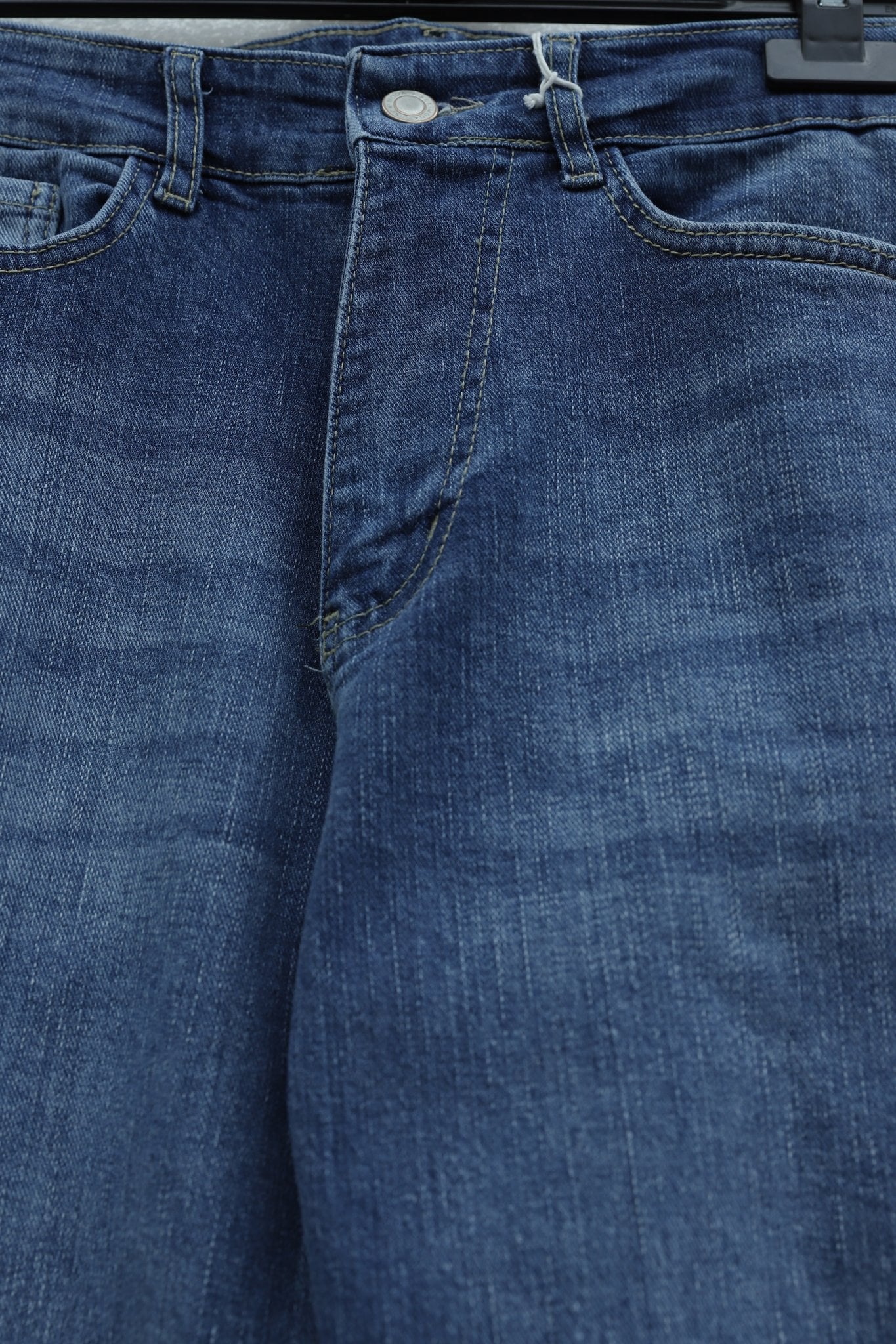 High-Waist Straight Leg Jeans with Pockets - Indigo - Podyumplus - by Peralane - photo 7