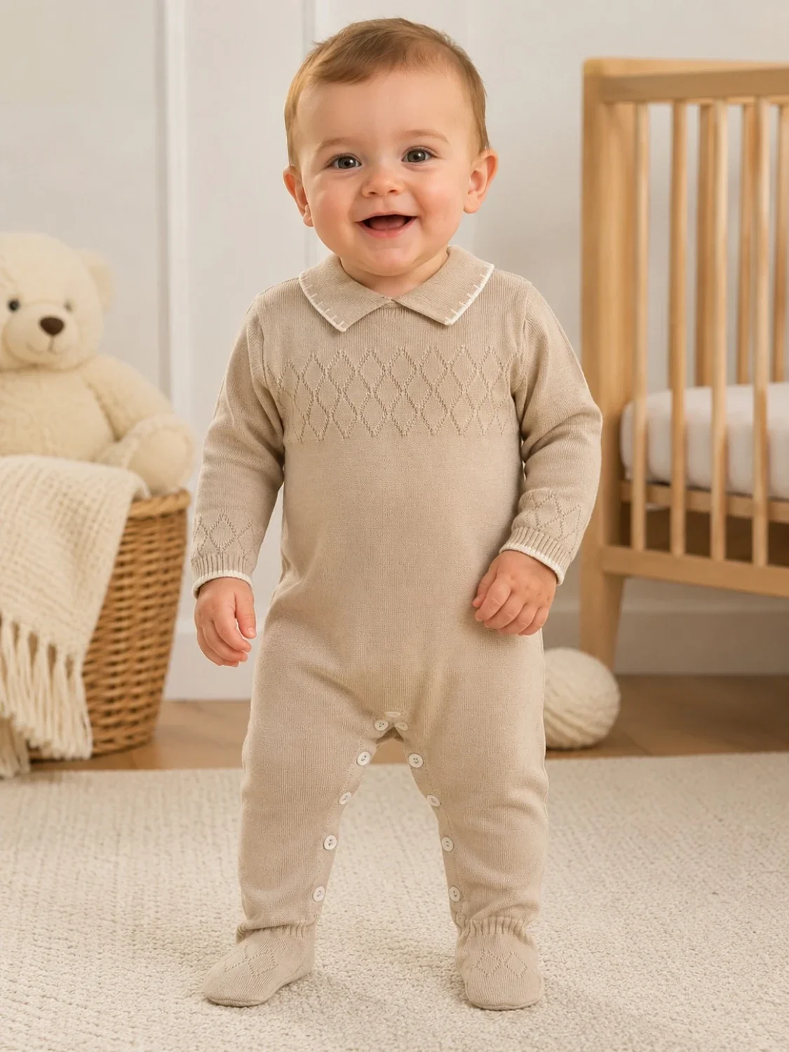 Knitted Baby Romper - 1132 - Has Bereket - by Peralane