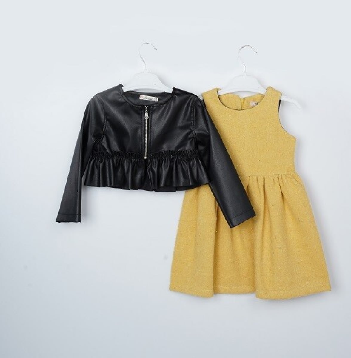 Girls' 2-Piece Faux Leather Jacket and Dress Set (3-6Y) - Busra Bebe - by Peralane