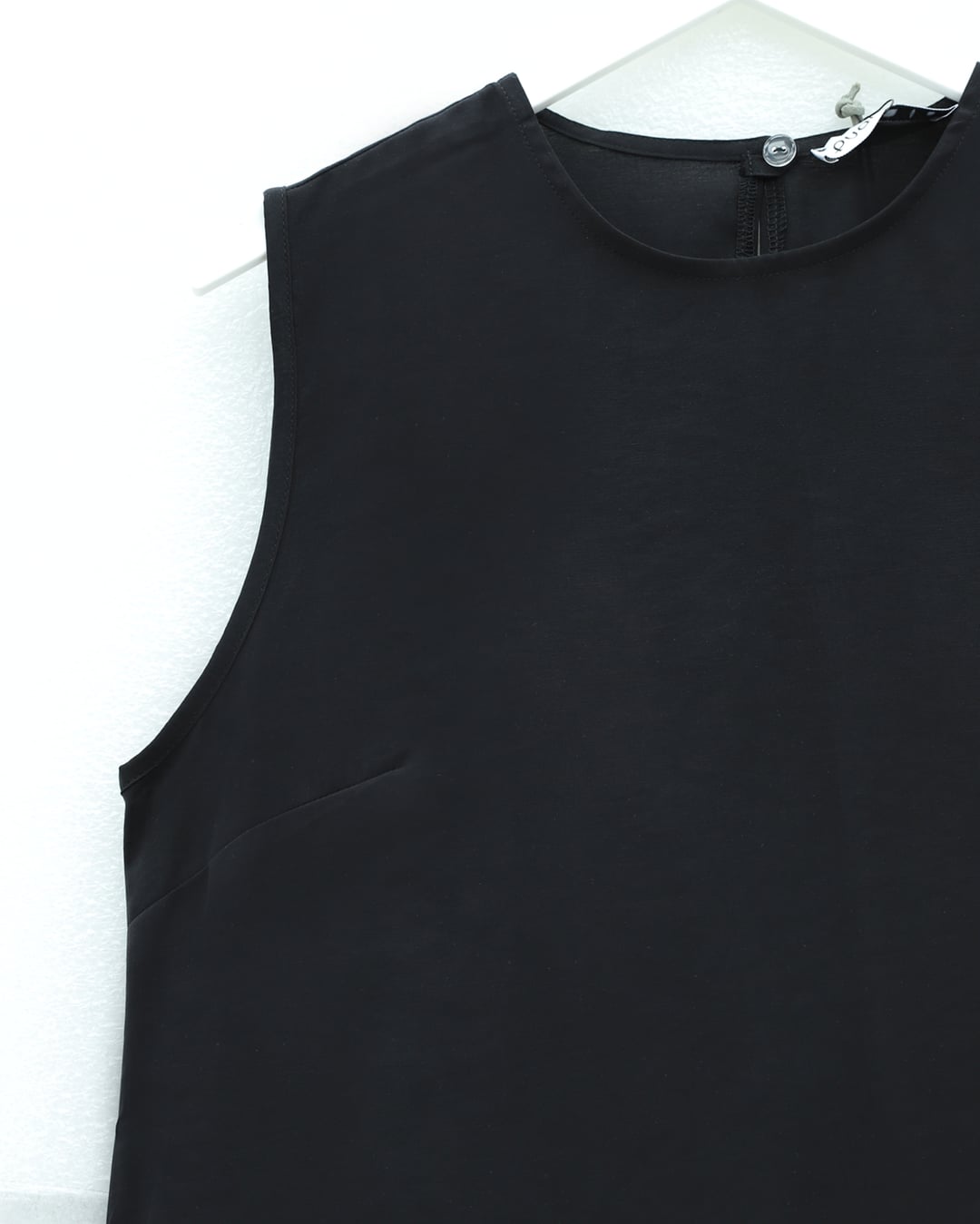 Pleated Hem Sleeveless Modal Tunic - Black - Podyumplus - by Peralane - photo 3