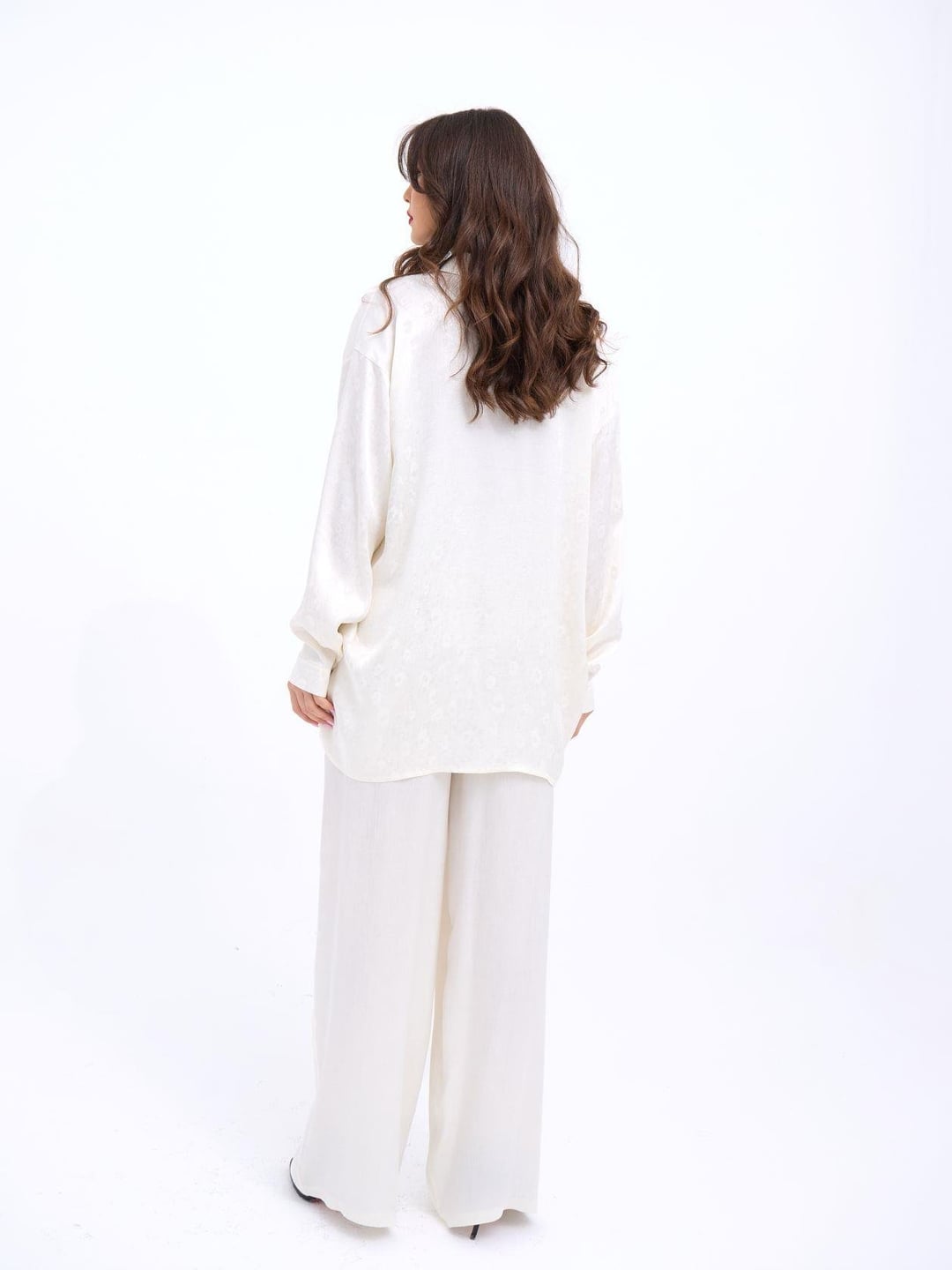 Off-White Shirt and Wide-Leg Trouser Set - Fame - by Peralane - photo 4