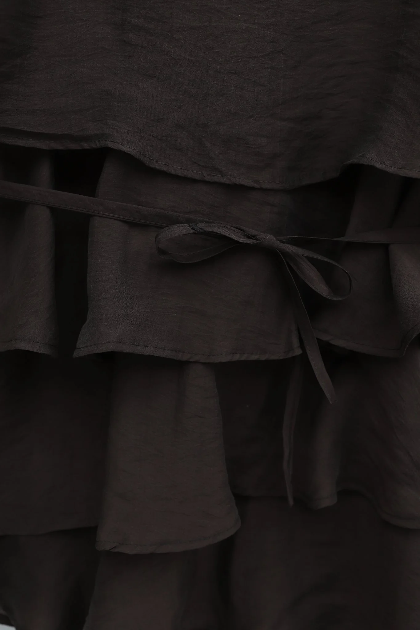 Asymmetric Layered Lace-Up Trousers Lined Cupra Modest Set - Brown - Podyumplus - by Peralane - photo 6