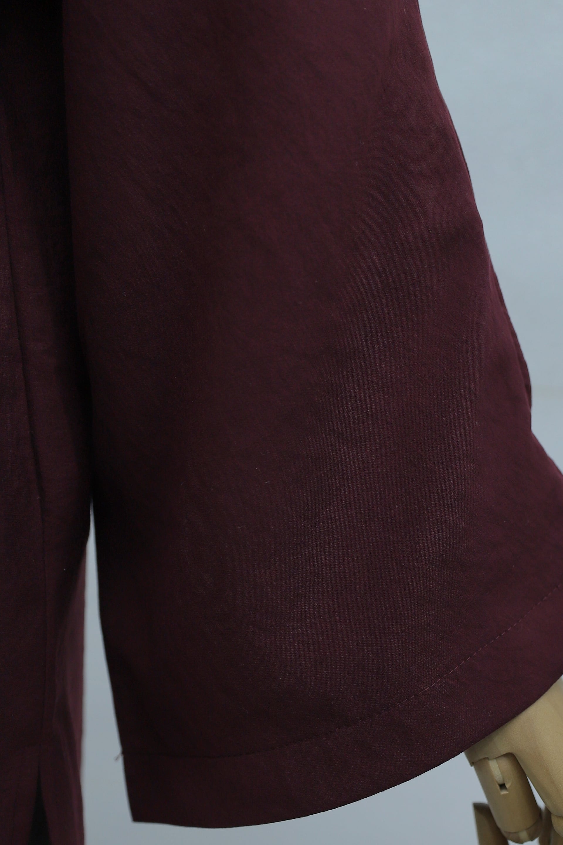 Round Neck Button Front Long Back Polyviscose Tunic - Deep Red - Podyumplus - by Peralane - photo 8