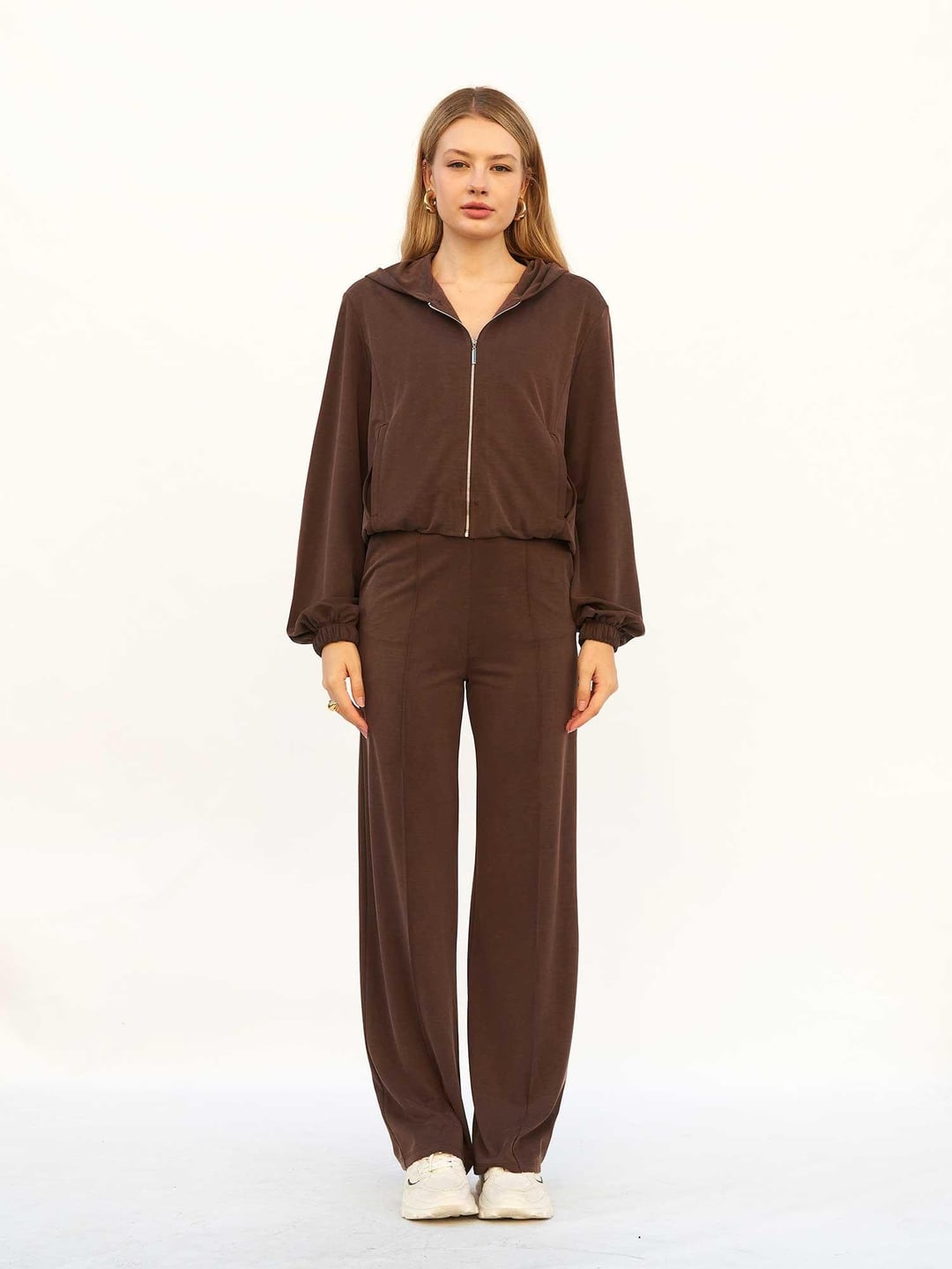 Hooded Knit Bomber Set with Trousers - Lefon - by Peralane
