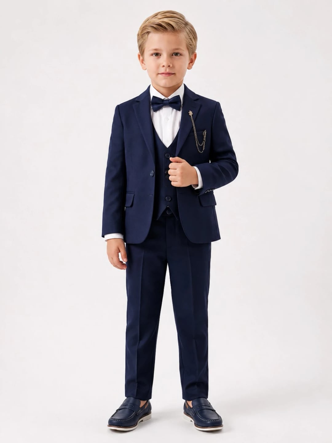 Boys' Complete Suit Set in Navy Blue - Terry - by Peralane