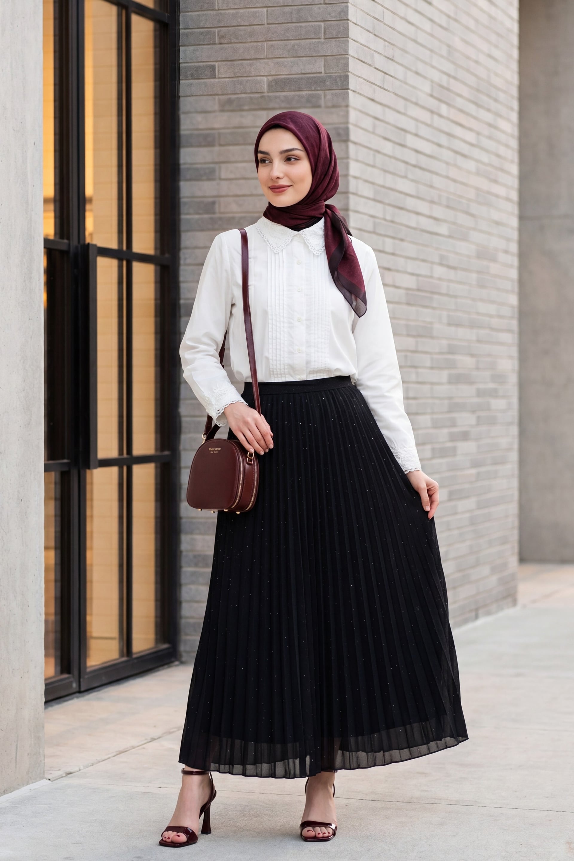Sequin Pleated Skirt - Black - Podyumplus - by Peralane - photo 8