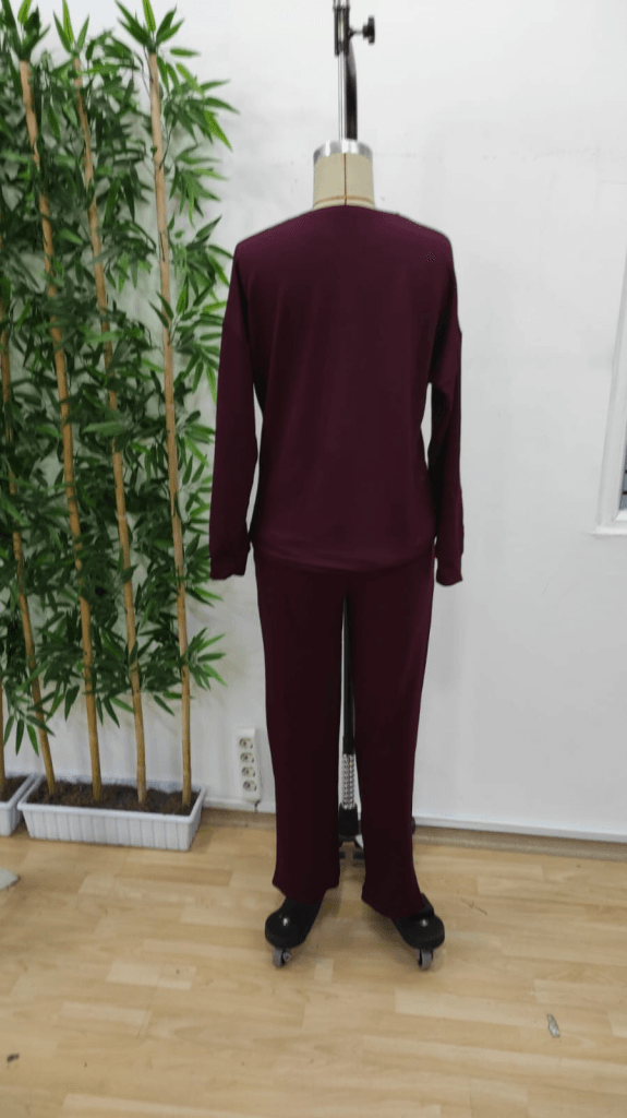 Women's Long Sleeve Crew Neck Viscose Two-Thread Blouse and Trousers Two-Piece Set - Janes - by Peralane - photo 7