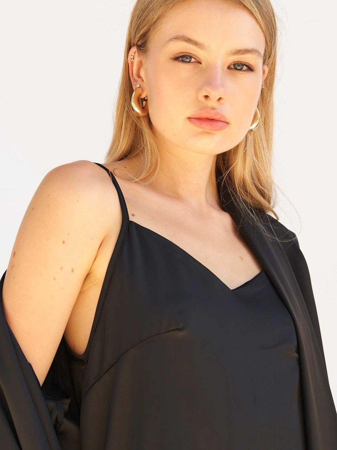 Black Satin Midi Dress and Jacket Set - Lefon - by Peralane - photo 10