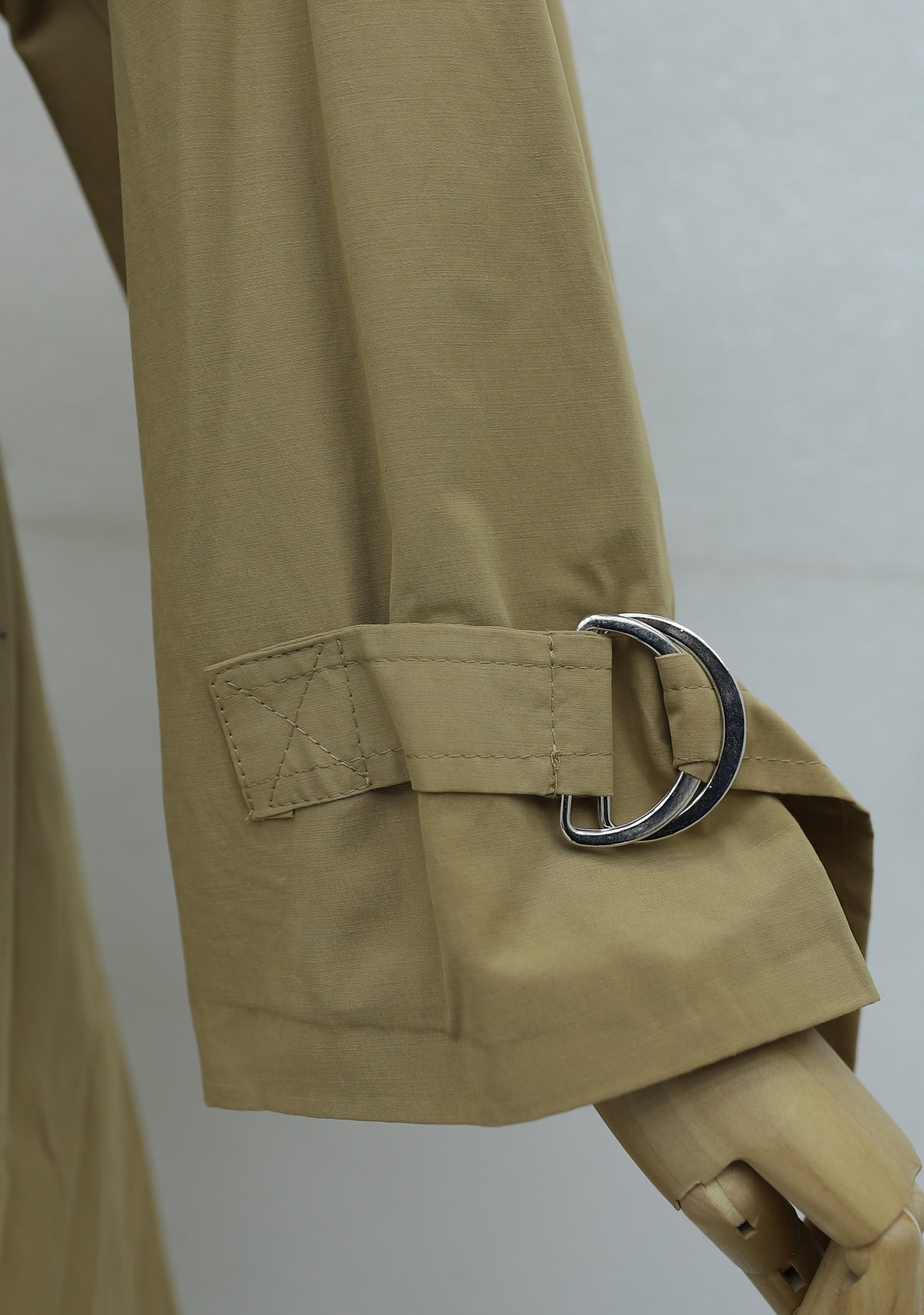Double-Breasted Belted Lined Trench Coat - Beige - Podyumplus - by Peralane - photo 5