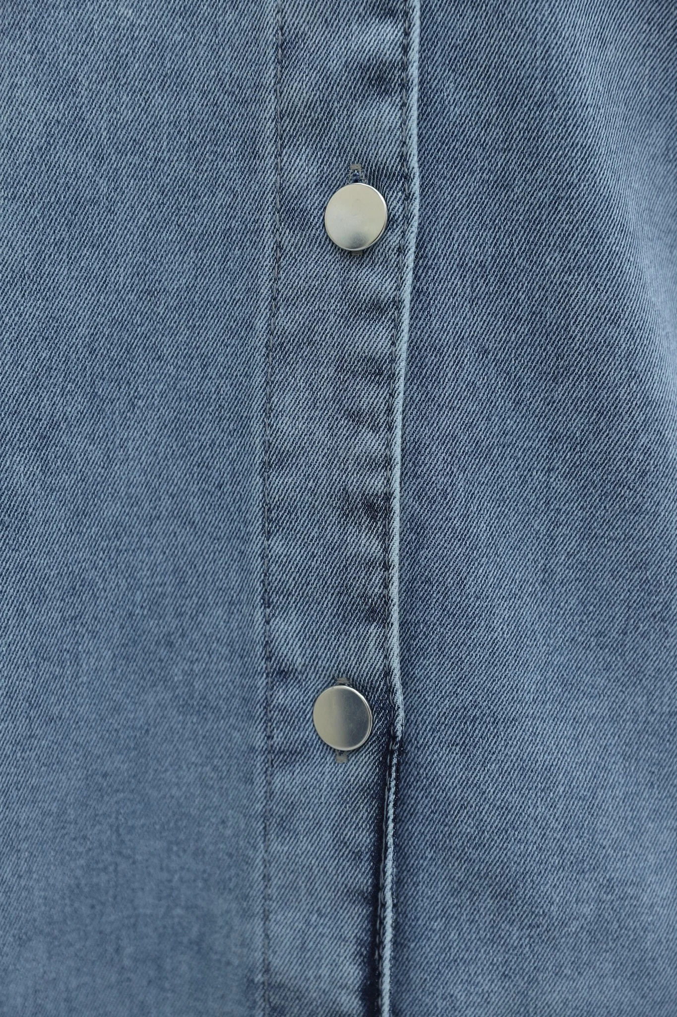 Light Blue Denim Long Jacket with Elastic Cuffs and Full-Button Front - Podyumplus - by Peralane - photo 8