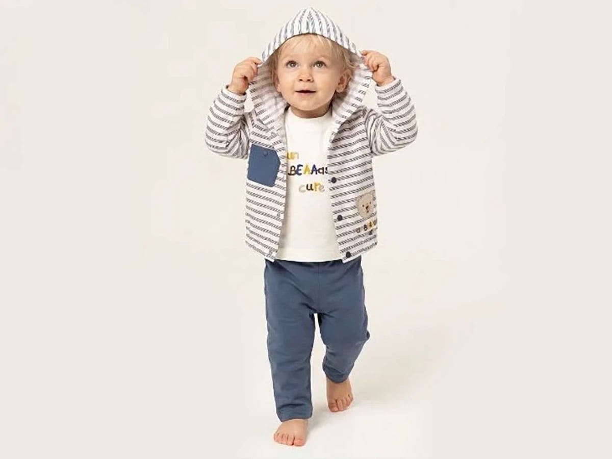 Bear Print Boys' 3-Piece Set - Navy (4 Pack) - Elci Baby - by Peralane