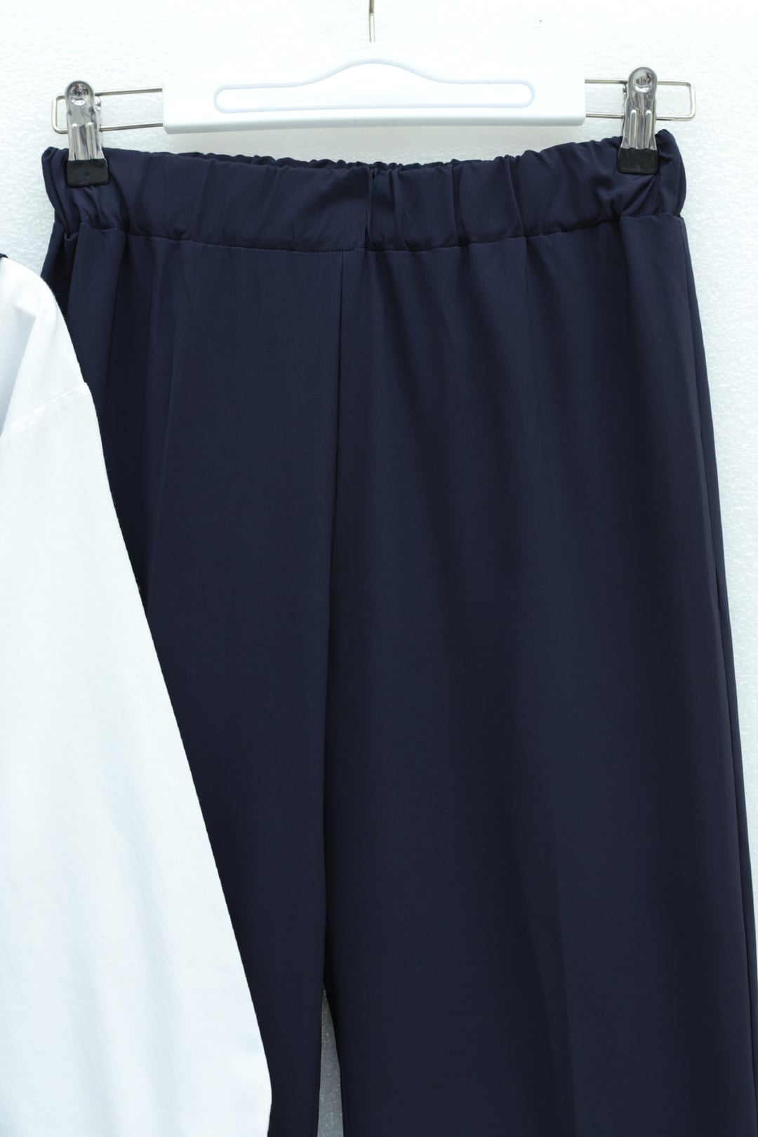 Cross-Collar Elasticated Waist Vest and Trousers Modal Set - Navy Blue - Podyumplus - by Peralane - photo 5