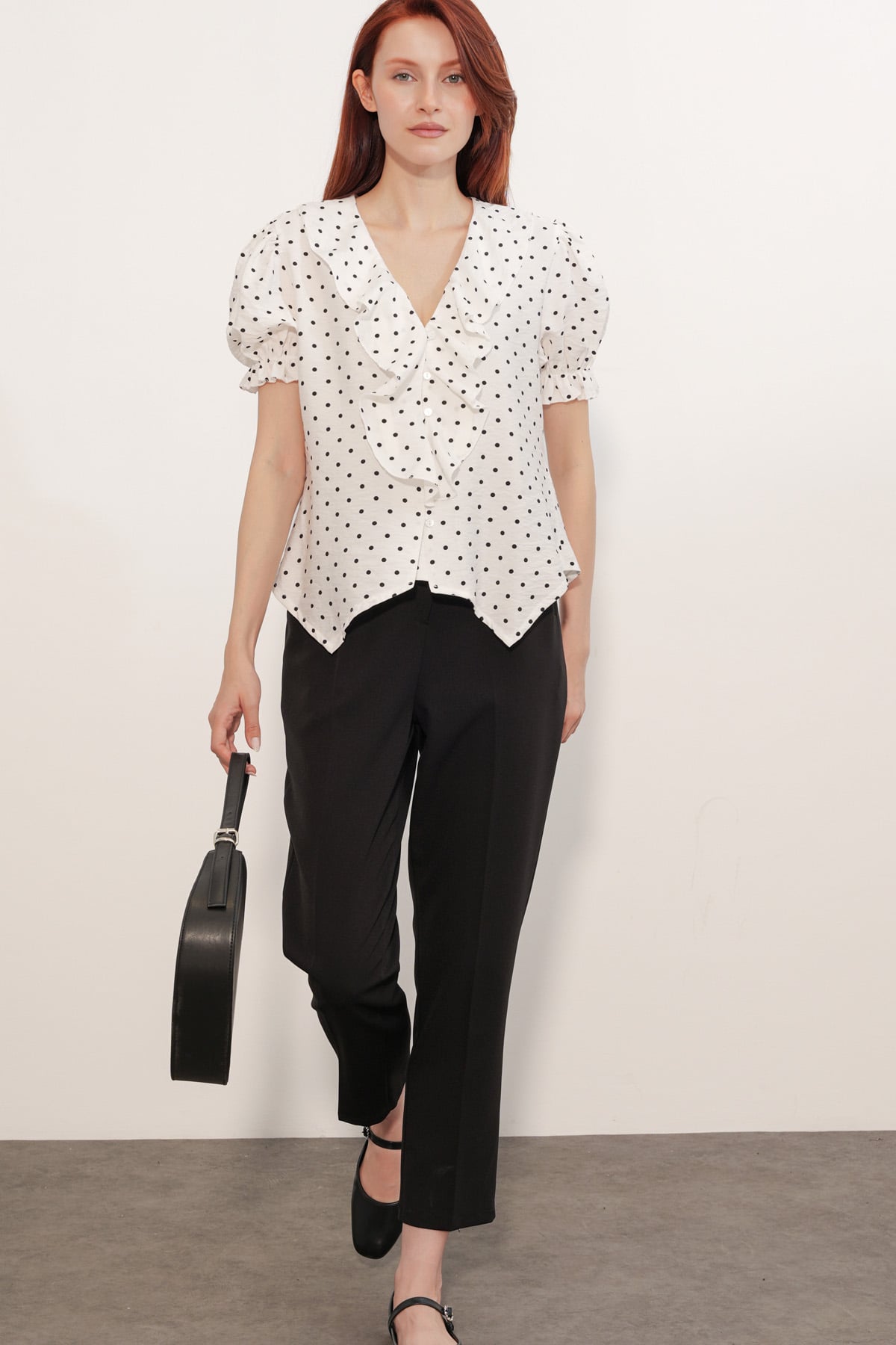 Women's Short Sleeve Button Blouse 40029 - White - Bigdart - by Peralane