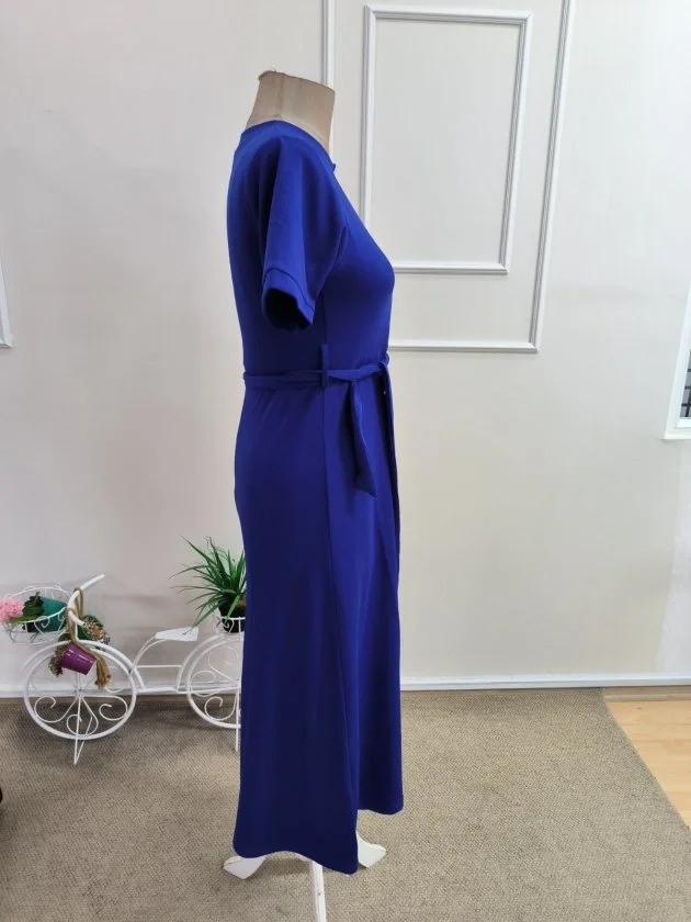Women's Short-Sleeve Round Neck Midi Dress with Tulle Detail and Beaded Slit - Janes - by Peralane - photo 6