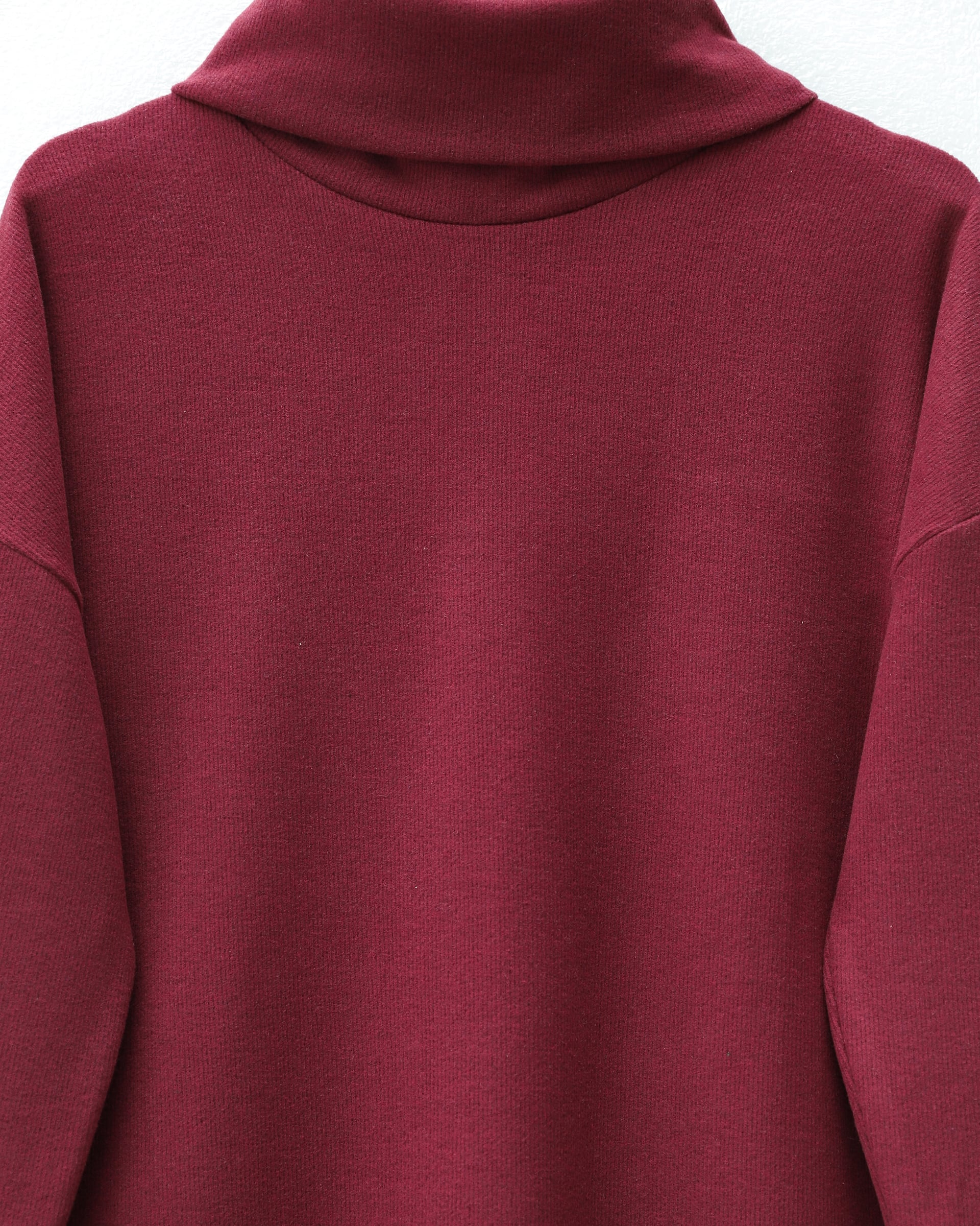 Burgundy Turtleneck Slit Tunic - Podyumplus - by Peralane - photo 5