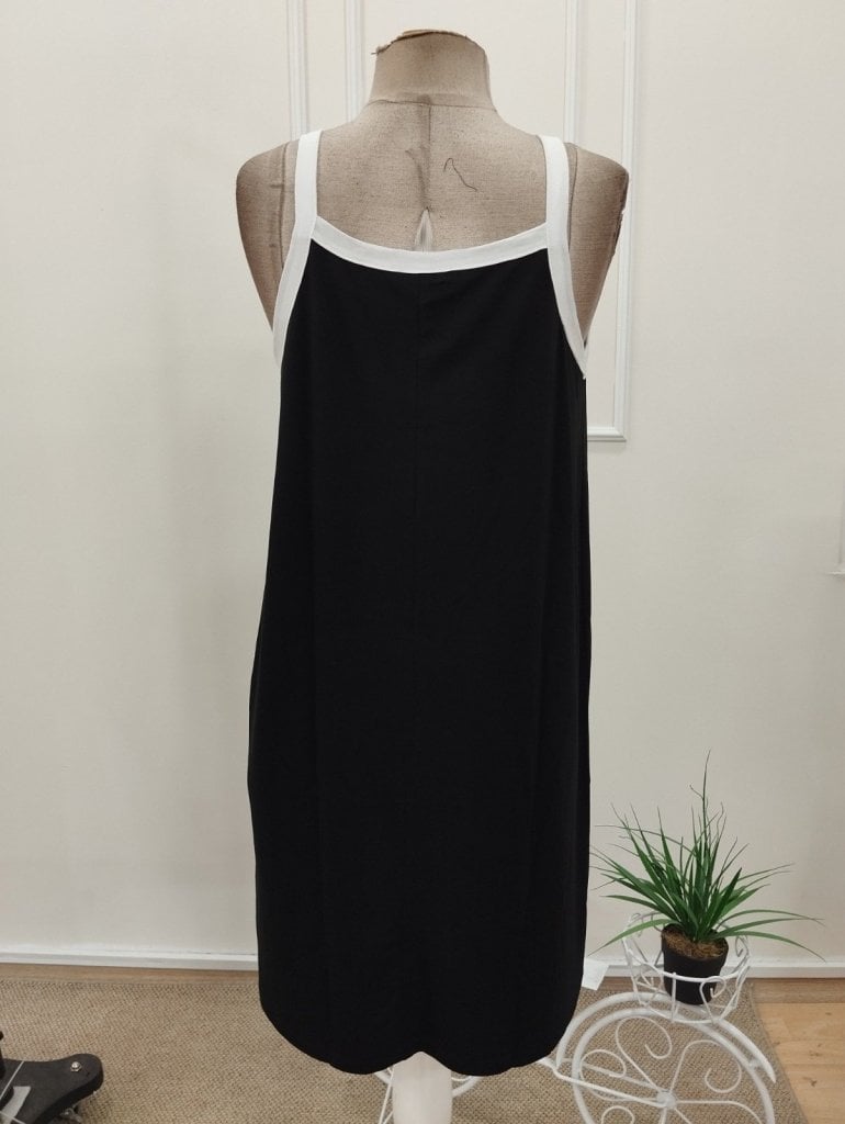 Women's Black Strappy Round Neck Viscose Dress - Janes - by Peralane - photo 6