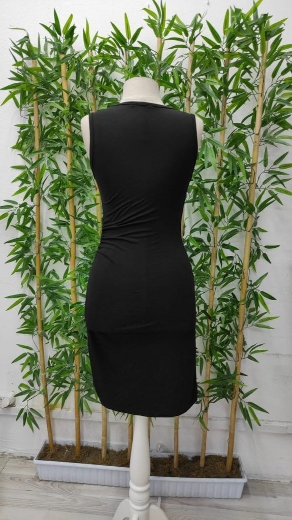 Women's Sleeveless Crew Neck Side Ruched Viscose Short Dress - Janes - by Peralane - photo 8