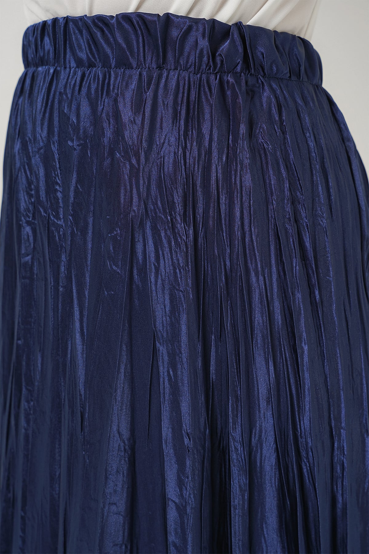 Women's Long Pleated Crinkled Skirt - Dark Navy - Bigdart - by Peralane - photo 4