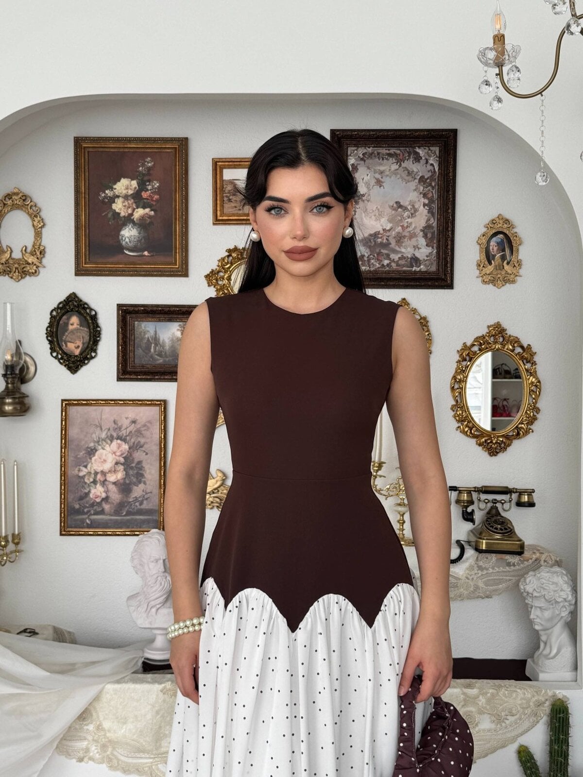 Fersa Midi Dress ETK-00918 Brown - Etika - by Peralane