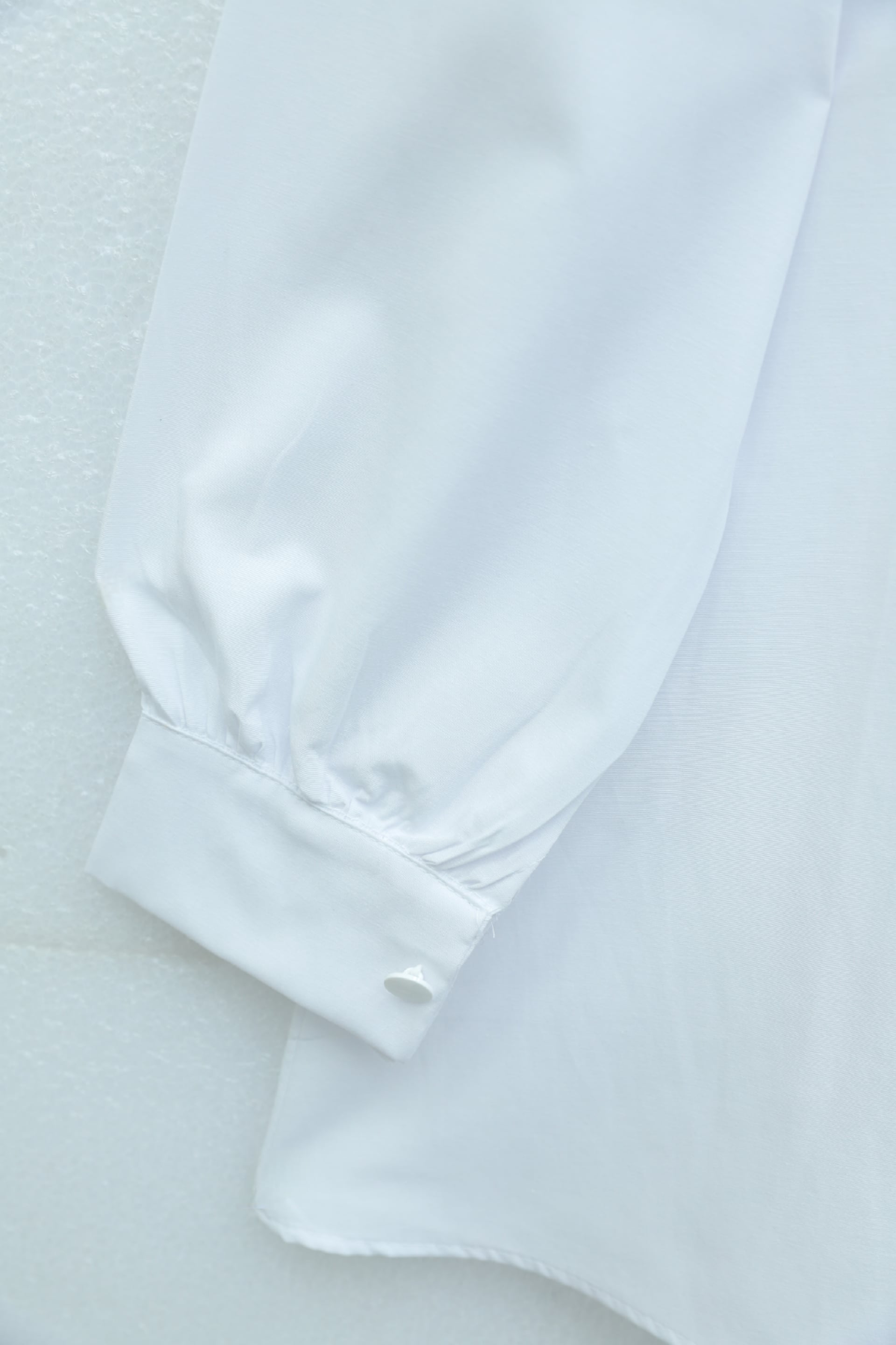 White Poplin Blouse with Lace Trim and Drawstring Tie - Podyumplus - by Peralane - photo 7