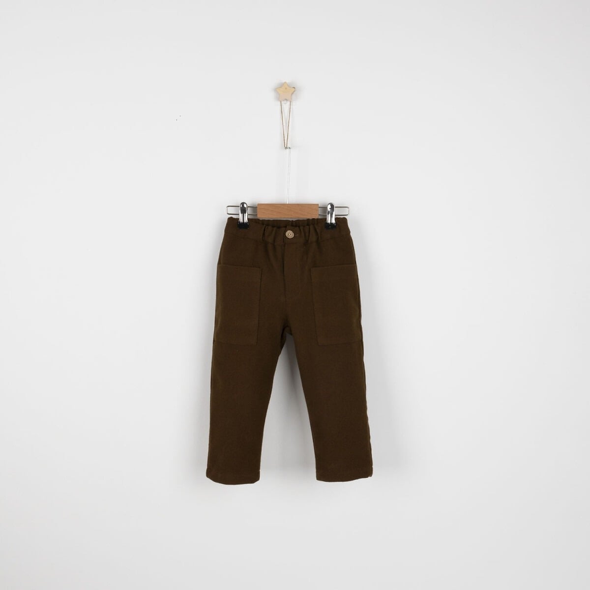 Boys' Cotton Trousers with Patch Pockets - Dark Brown - 2-5Y - Pack of 4 - Cumino - by Peralane