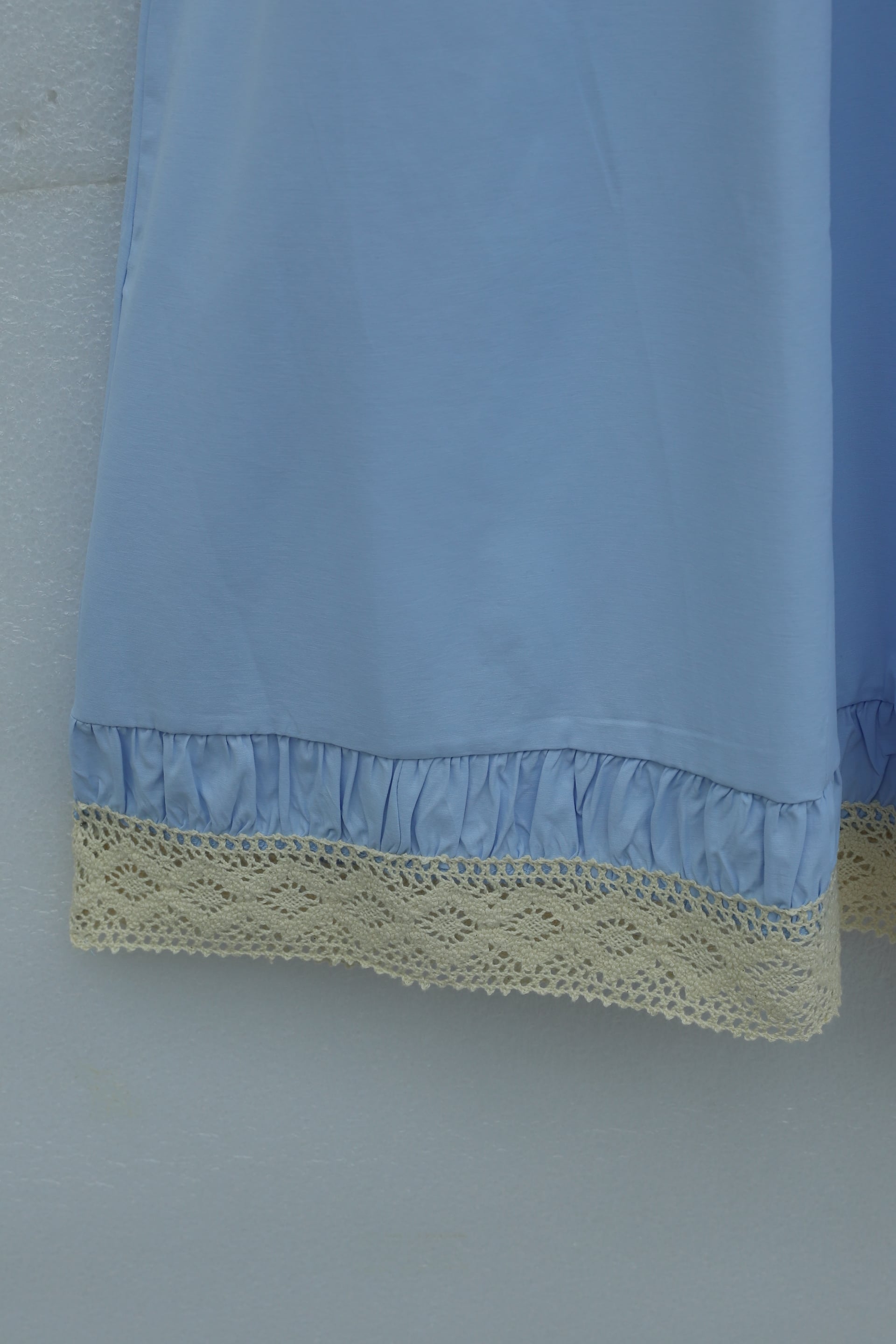 Elasticated Waist Poplin Skirt with Lace Trim and Pockets - Baby Blue - Podyumplus - by Peralane - photo 8