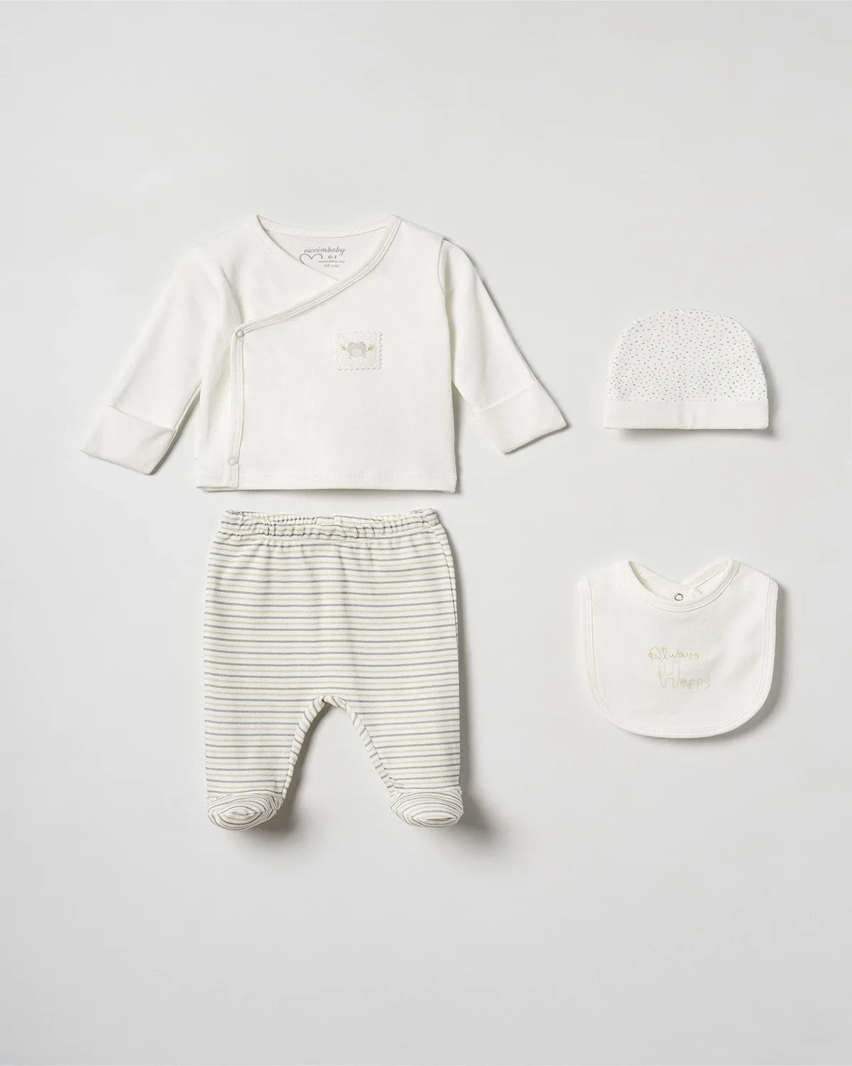 Baby Bodysuit Set with Mittens - 5375 - Ciccimbaby - by Peralane